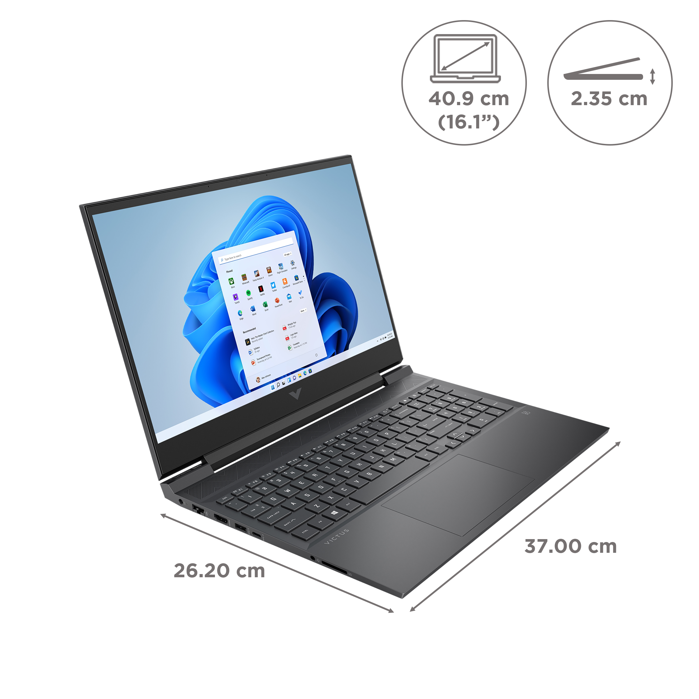 HP Victus 16-e0352AX AMD Ryzen 5 5600H Gaming Laptop (8GB, 512GB SSD, Windows 11 Home, 4GB Graphics, 16.1 inch 144 Hz Full HD IPS Display, NVIDIA GeForce GTX 1650, MS Office 2021, Mica Silver, 2.46 KG)_2