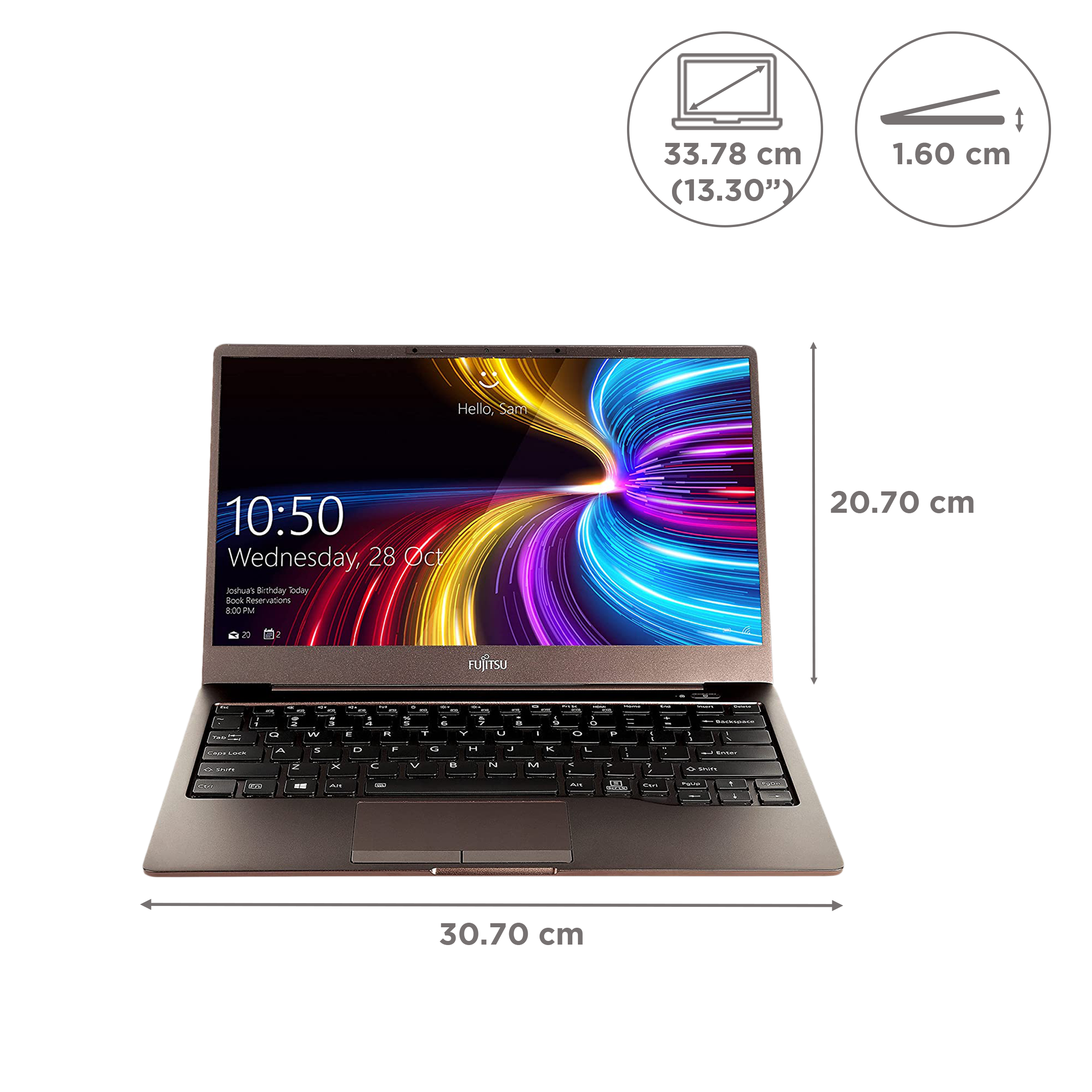 FUJITSU CH Series Intel Core i5 11th Gen (13.3 inch, 16GB, 512GB, Windows 11 Home, MS Office 2021, Intel Iris Xe, LED-Backlit Display, Brown, FPC02548LK)_2