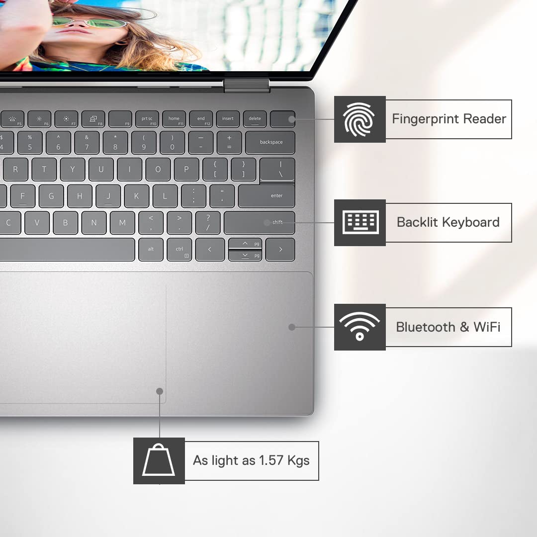 DELL Inspiron 7420 Intel Core i3 12th Gen Touchscreen 2-in-1 Laptop (8GB, 512GB SSD, Windows 11 Home, 14 inch Full HD+ Display, MS Office 2021, Platinum Silver, 1.57 KG)_11