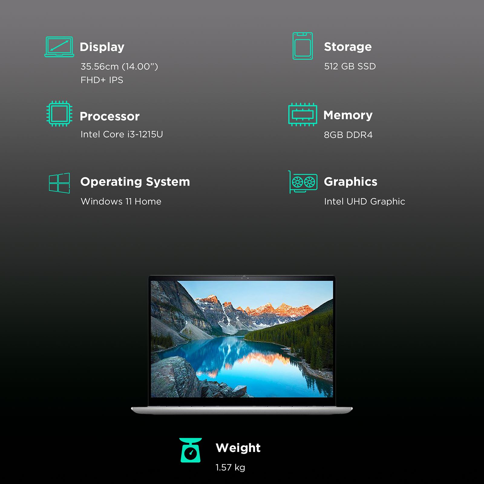 DELL Inspiron 7420 Intel Core i3 12th Gen Touchscreen 2-in-1 Laptop (8GB, 512GB SSD, Windows 11 Home, 14 inch Full HD+ Display, MS Office 2021, Platinum Silver, 1.57 KG)_3