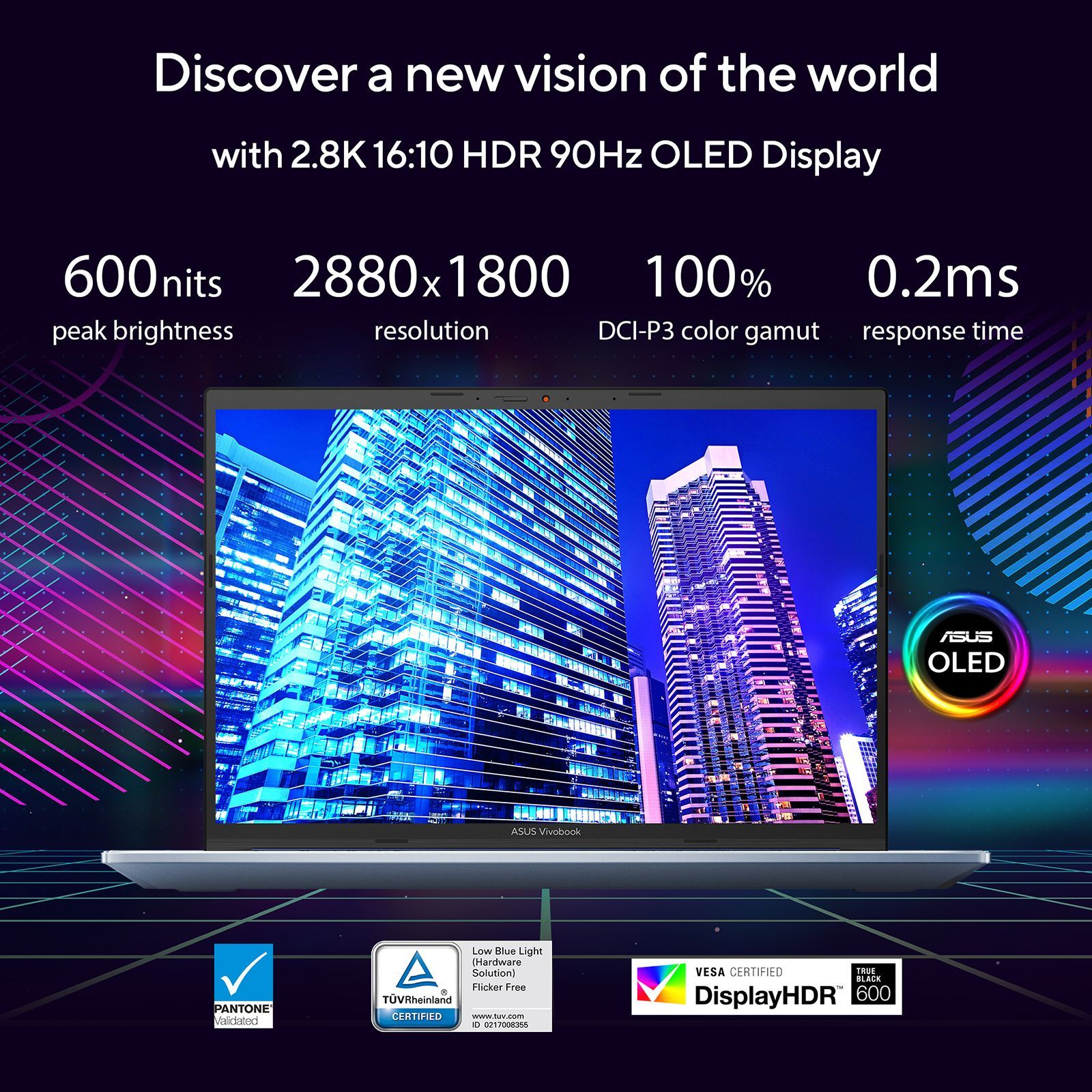 ASUS Vivobook Pro Ryzen 5 (16GB RAM, 512GB SSD, Windows 11 Home, MS Home & Office 2021, AMD Radeon Graphics, OLED Display, Solar Silver, 90NB0UG4-M000N0)_15