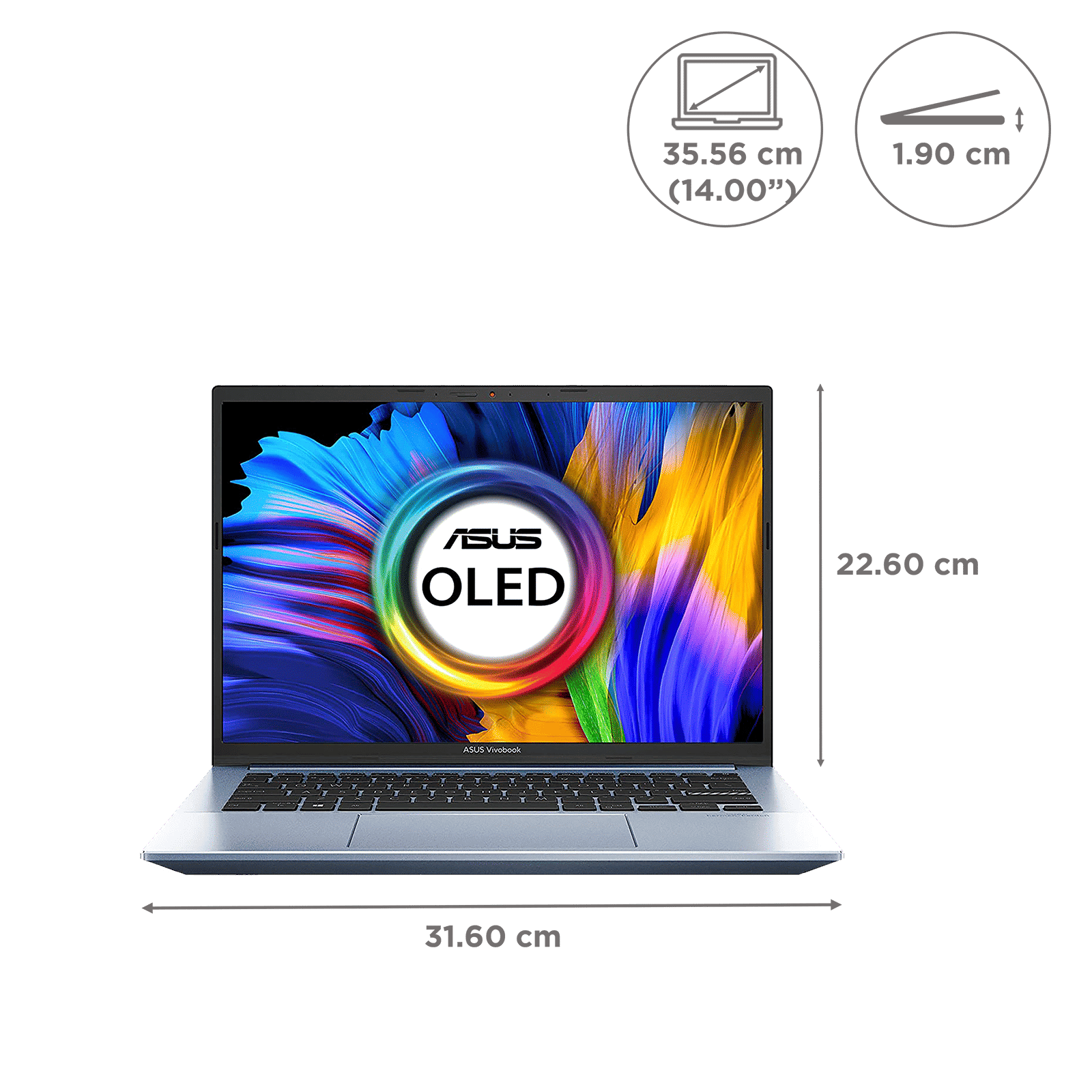 ASUS Vivobook Pro Ryzen 5 (16GB RAM, 512GB SSD, Windows 11 Home, MS Home & Office 2021, AMD Radeon Graphics, OLED Display, Solar Silver, 90NB0UG4-M000N0)_2