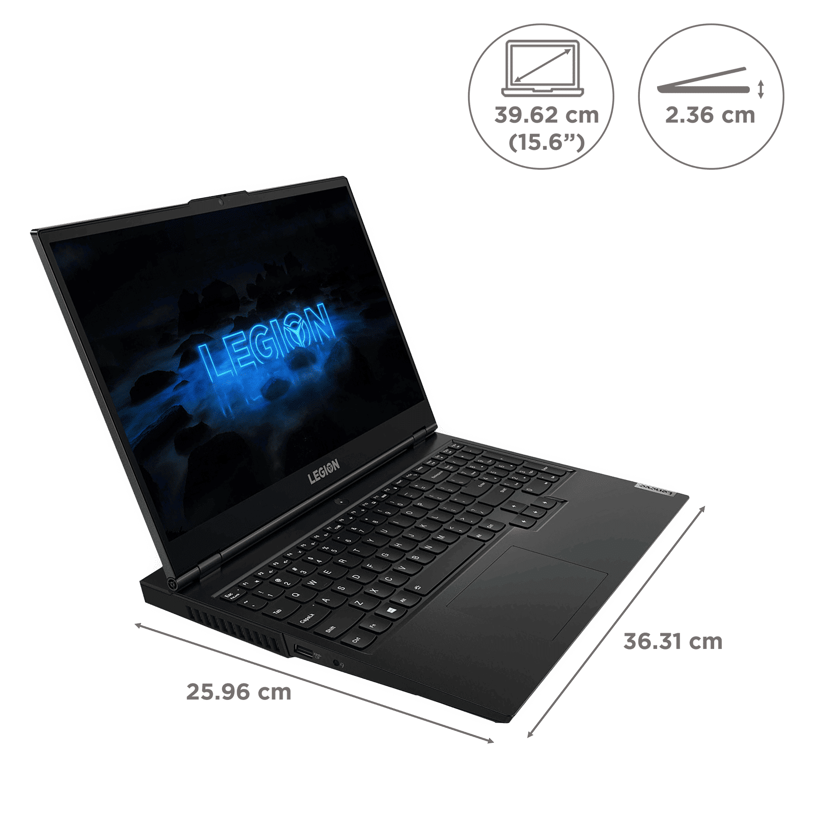 Lenovo Legion 5 15IMH6 Intel Core i5 10th Gen Gaming Laptop (8GB, 512GB SSD, Windows 11 Home, 4GB Graphics, 15.6 inch 120 Hz Full HD IPS Display, NVIDIA GeForce RTX 3050, MS Office 2021, Phantom Black, 2.3 KG)_2