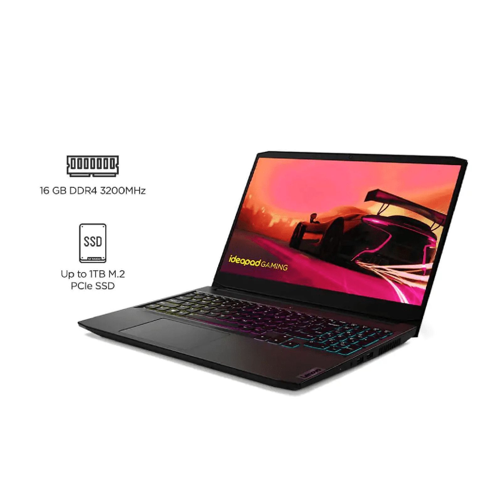 Lenovo IdeaPad Gaming 3 (82K201UKIN) Ryzen 7 Windows 11 Home Laptop (8GB RAM, 512GB SSD, NVIDIA GeForce RTX 3050 + 4GB Graphics, MS Office, 39.62cm, Shadow Black)_16