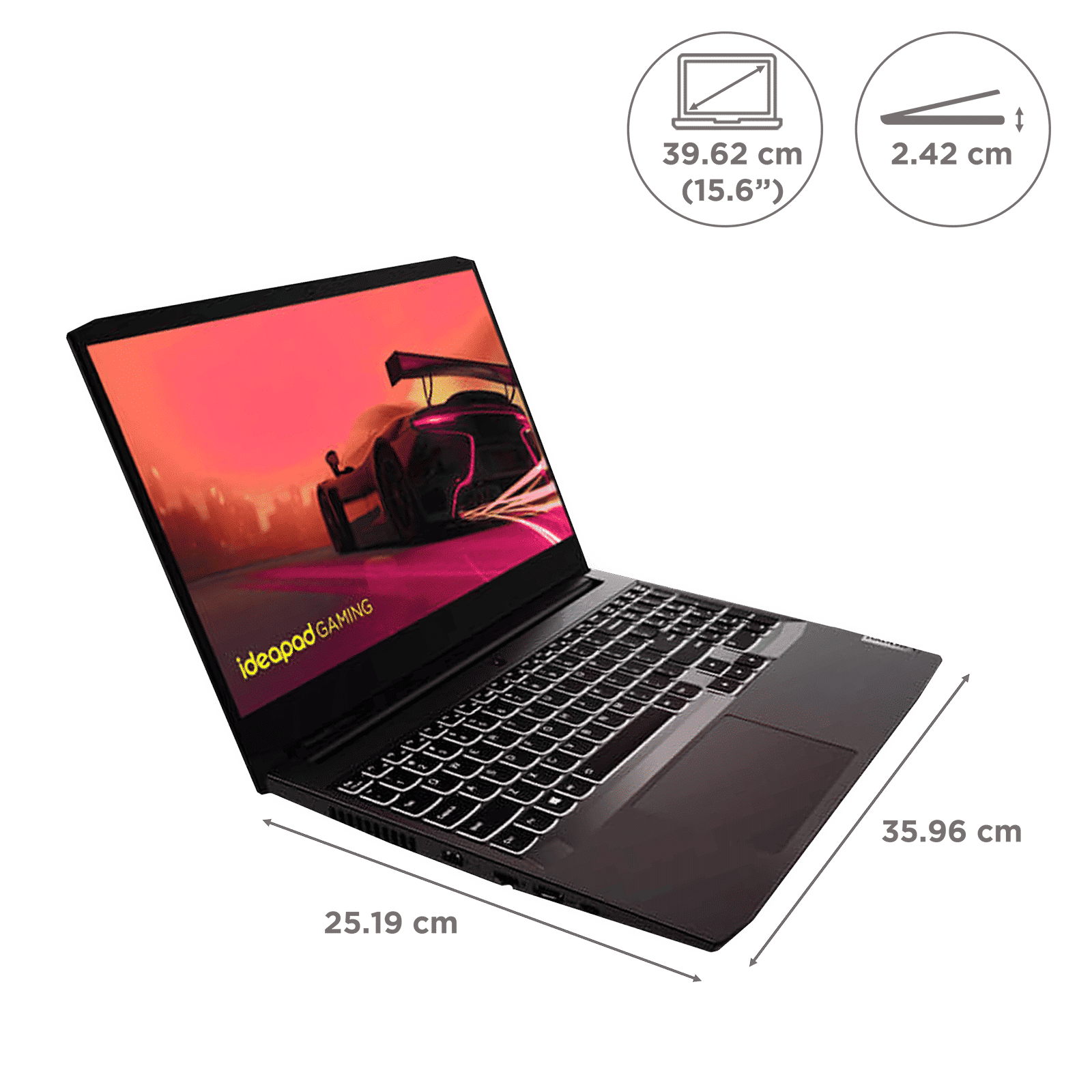 Lenovo IdeaPad Gaming 3 (82K201UKIN) Ryzen 7 Windows 11 Home Laptop (8GB RAM, 512GB SSD, NVIDIA GeForce RTX 3050 + 4GB Graphics, MS Office, 39.62cm, Shadow Black)_2