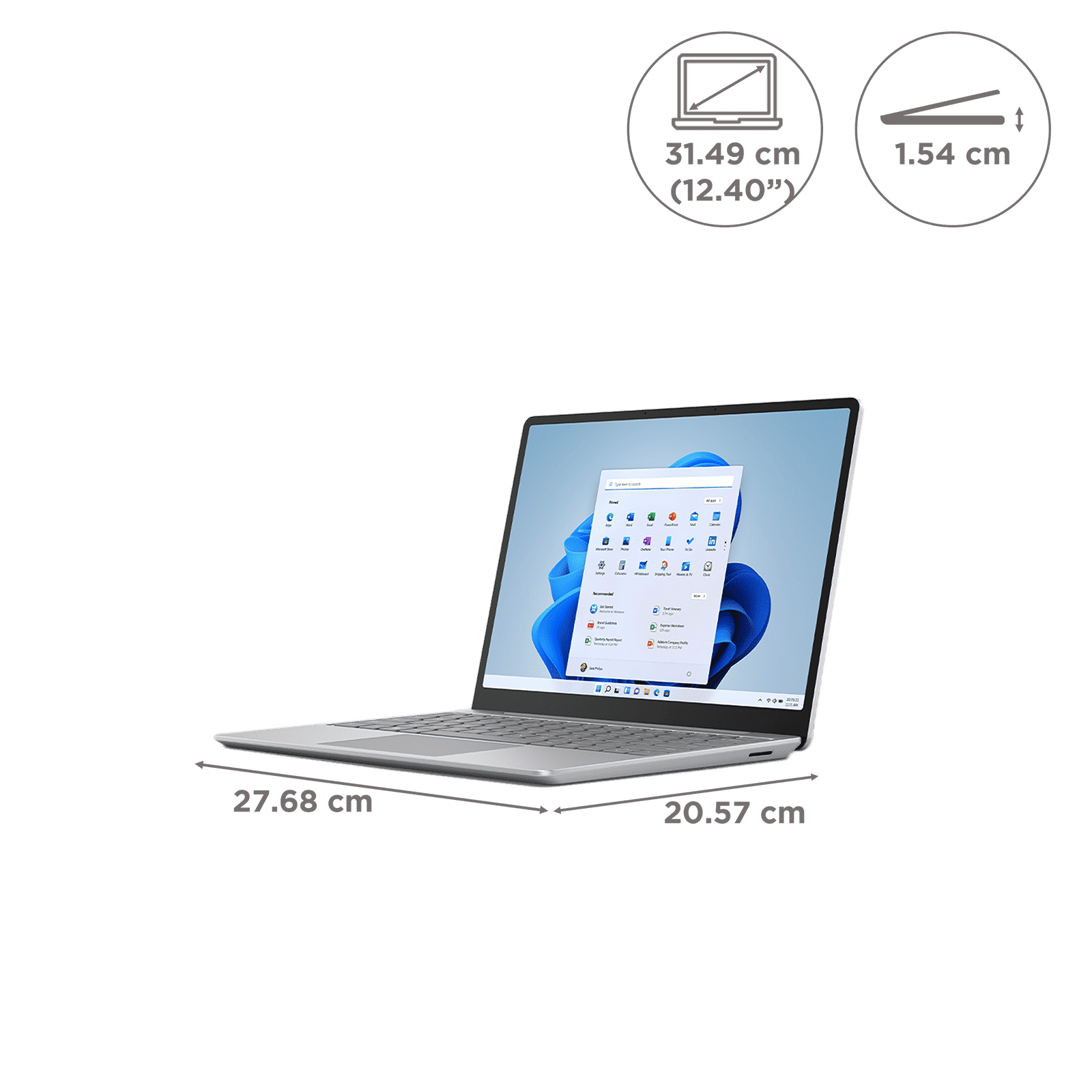 Microsoft Surface GO 2 Intel Core i5 11th Gen Touchscreen Thin & Light Laptop (8GB, 128GB SSD, Windows 11 Home, 12.4 inch PixelSense Display, Platinum, 1.12 KG)_2