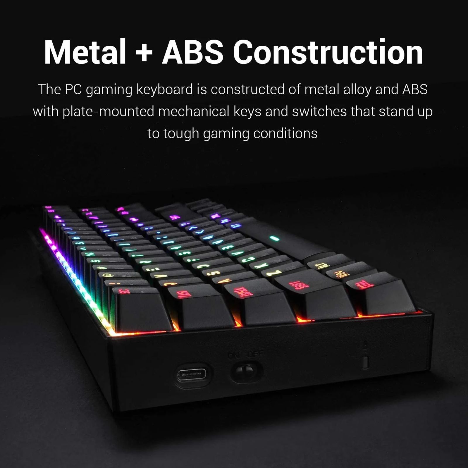 REDRAGON Diemos K599 Wireless Gaming Keyboard (RGB LED Backlight Red Switch, Black)_9