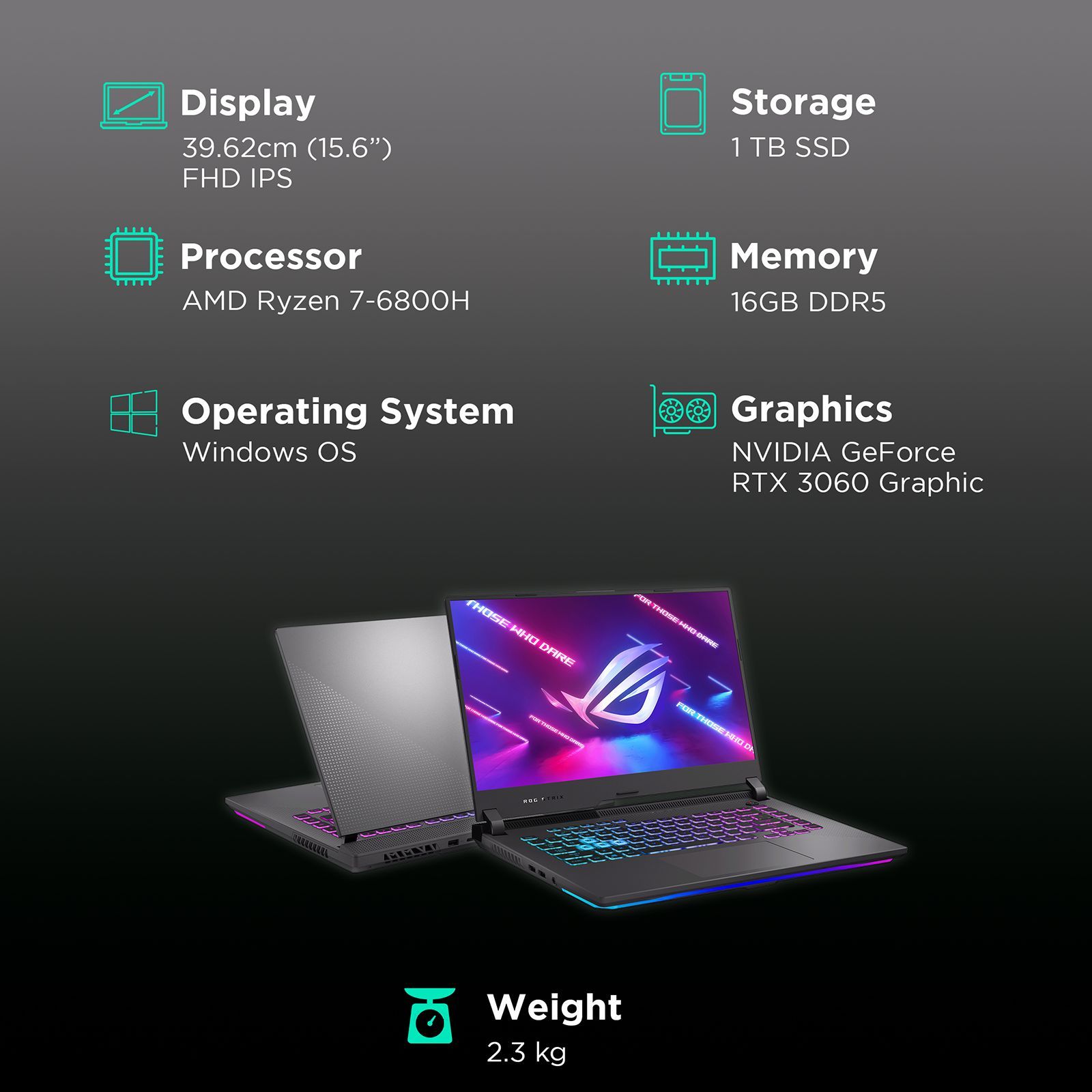 ASUS ROG Strix G15 G513RM-HF272WS AMD Ryzen 7 6800H Gaming Laptop (16GB, 1TB SSD, Windows 11 Home, 6GB Graphics, 15.6 inch 300 Hz Full HD IPS Display, NVIDIA GeForce RTX 3060, MS Office 2019, Eclipse Gray, 2.3 KG)_3