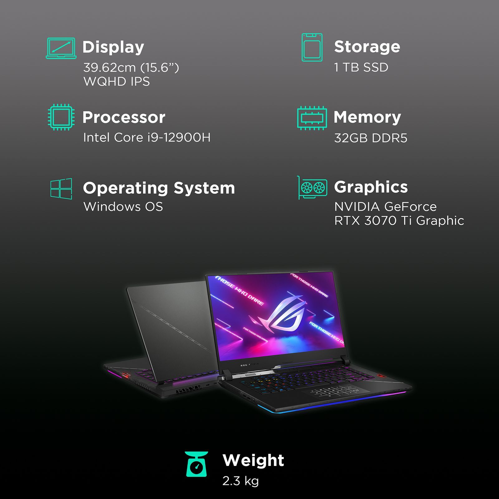ASUS ROG Strix Scar 15 G533ZW-LN136WS Intel Core i9 12th Gen (15.6 inch, 32GB, 1TB, Windows 11 Home, MS Office 2021, NVIDIA GeForce RTX 3070 Ti, IPS Display, Off Black, 90NR0872-M007L0)_3