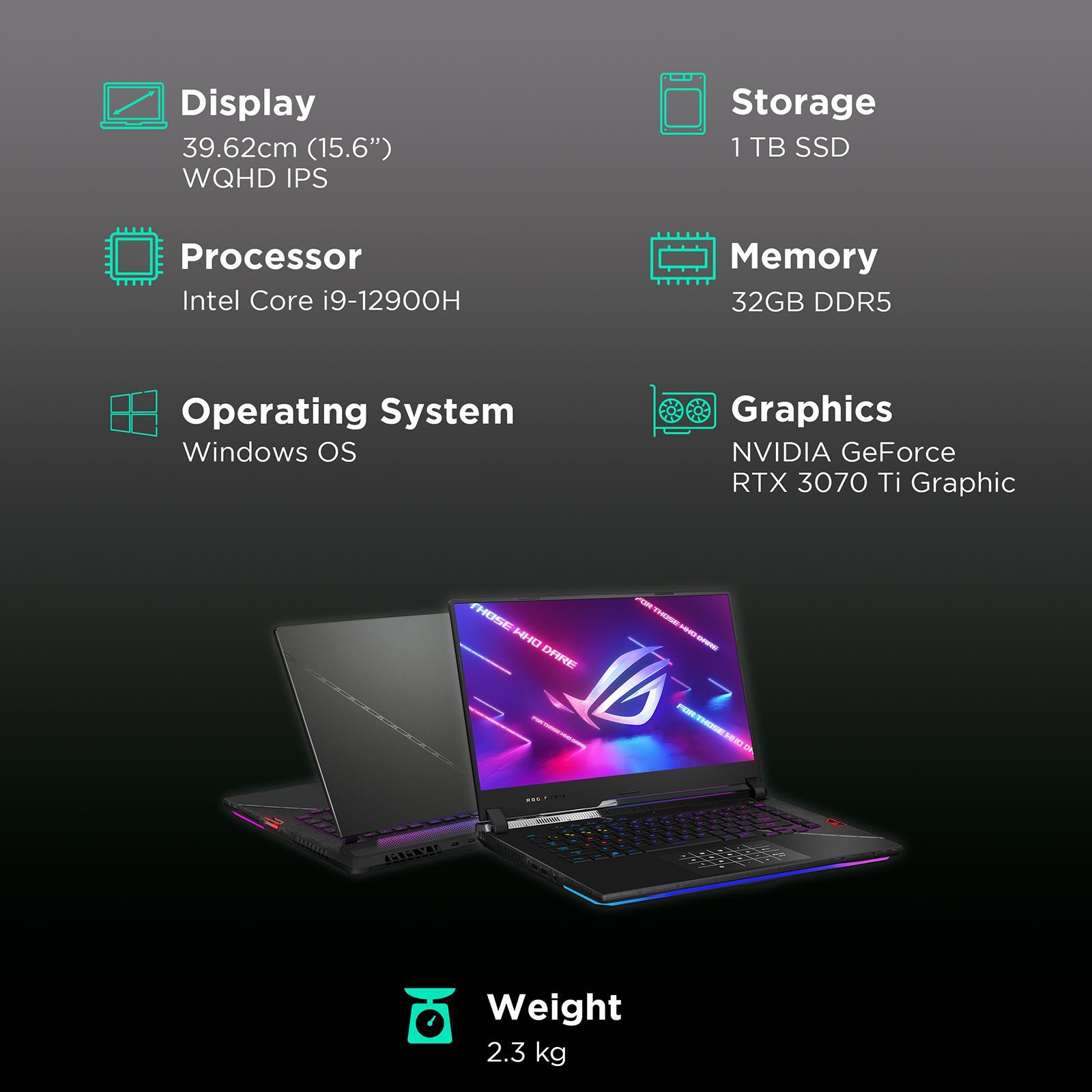 ASUS ROG Strix SCAR 15 G533ZWZ-LN136WS Intel Core i9 12th Gen (15.6 inch, 32GB, 1TB, Windows 11 Home, MS Office 2021, NVIDIA GeForce RTX 3070 Ti, IPS Display, Off Black, 90NR0872-M009Y0)_3
