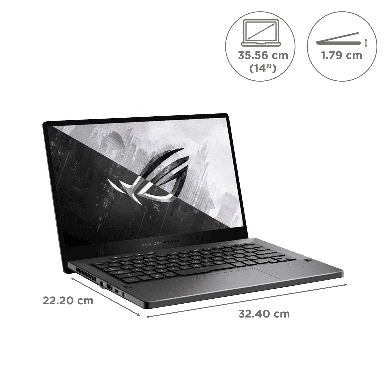 ASUS ROG Zephyrus G14 GA401QC-K2189WS AMD Ryzen 7 (14 inch, 16GB, 512GB, Windows 11 Home, MS Office 2019, NVIDIA GeForce RTX 3050, IPS Display, Eclipse Gray, 90NR05T3-M002N0)_2