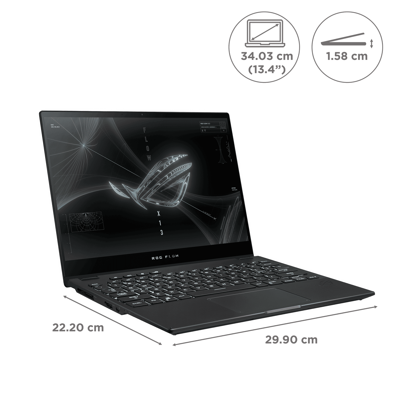 ASUS ROG Flow X13 GV301QH-K6474TS AMD Ryzen 9 (13.4 inch, 32GB, 1TB, Windows 10 Home, MS Office 2019, NVIDIA GeForce GTX 1650, IPS Display, Off Black, 90NR06C5-M11480)_2