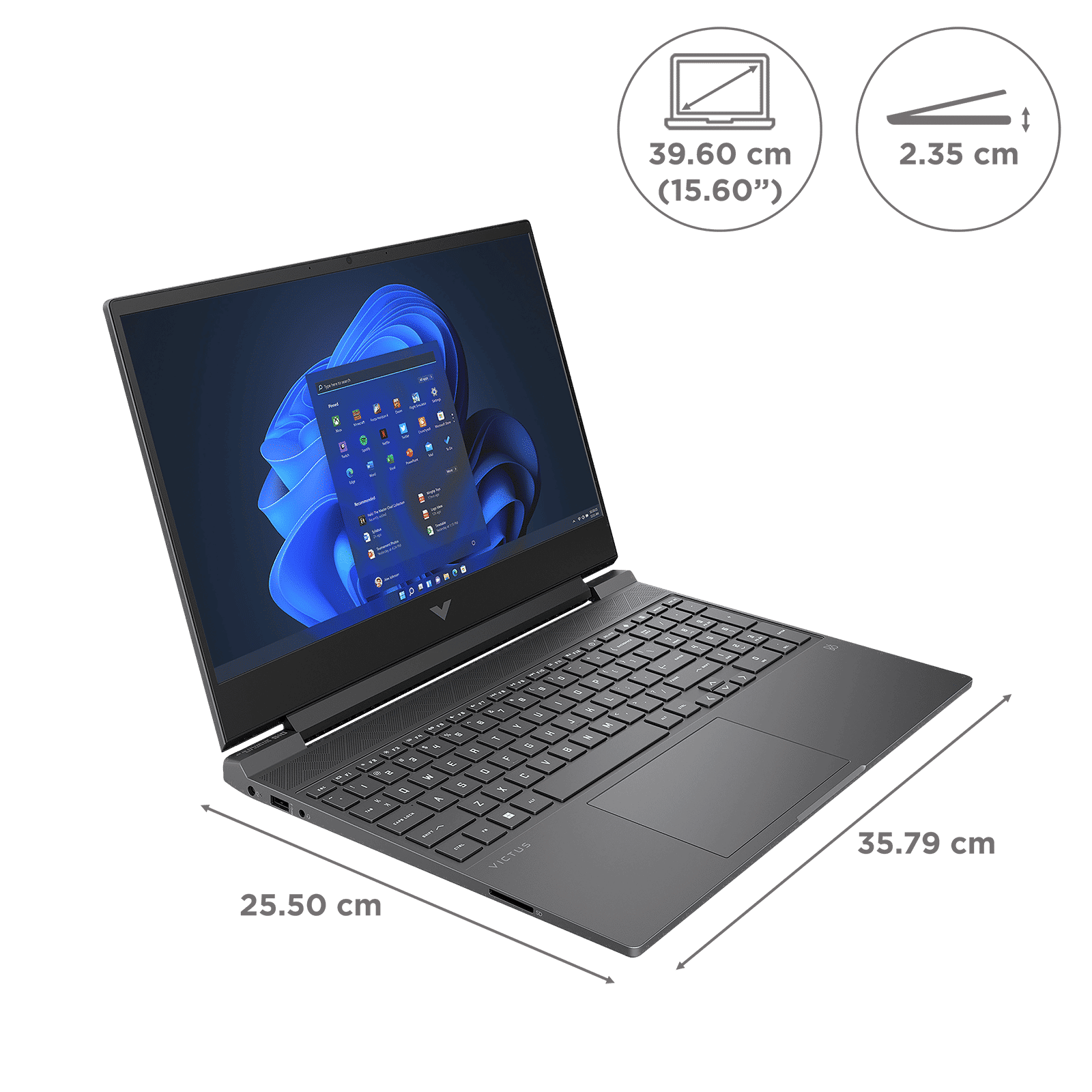 HP Victus fb0053AX AMD Ryzen 7 5800H Gaming Laptop (16GB, 512GB SSD, Windows 11 Home, 4GB Graphics, 15.6 inch 144 Hz Full HD IPS Display, NVIDIA GeForce RTX 3050, MS Office 2021, Mica Silver, 2.29 KG)_2