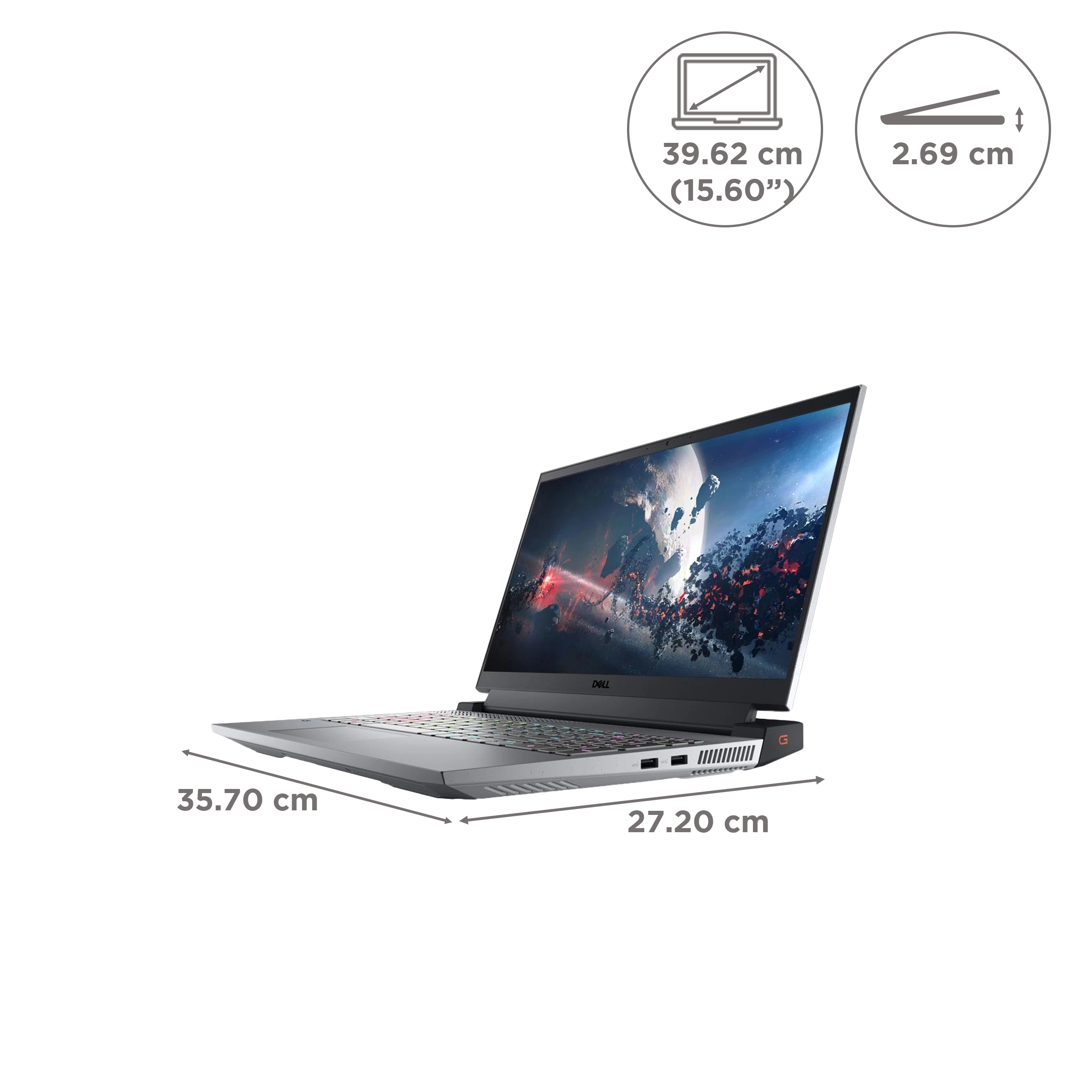 DELL G15-5525 AMD Ryzen 7 6800H Gaming Laptop (16GB, 512GB SSD, Windows 11 Home, 4GB Graphics, 15.6 inch 120 Hz Full HD WVA AG Display, NVIDIA GeForce RTX 3050 Ti, MS Office, Grey, 2.51 KG)_2