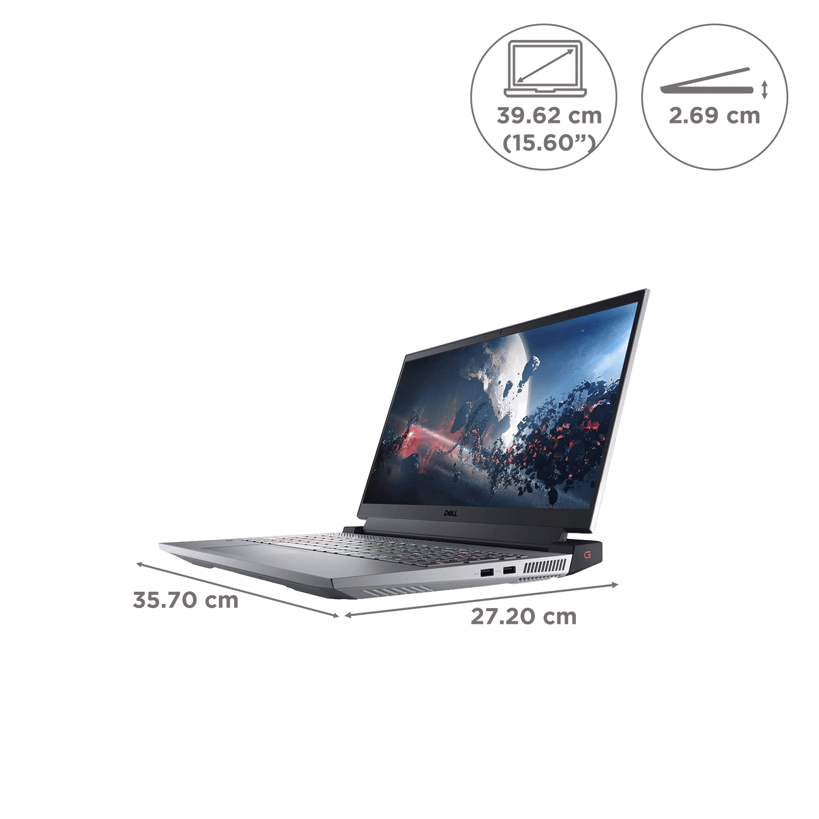 DELL Inspiron G15 5525 AMD Ryzen 7 6800H Gaming Laptop (16GB, 512GB SSD, Windows 11 Home, 4GB Graphics, 15.6 inch 120 Hz Full HD WVA AG Display, NVIDIA GeForce RTX 3060, MS Office 2021, Grey, 2.51 KG)_2