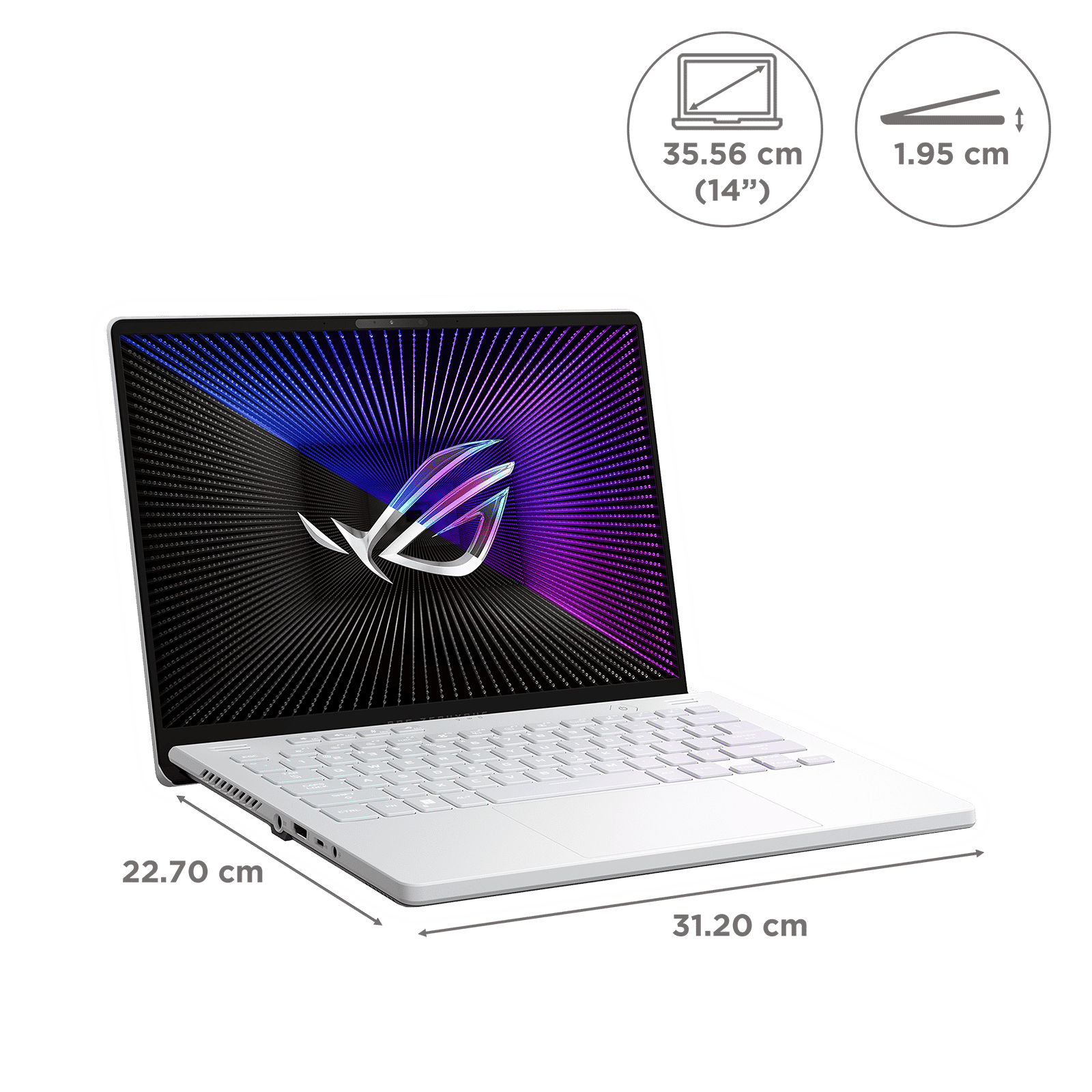 ASUS ROG Zephyrus G14 AMD Ryzen 9 (14 inch, 32GB, 1TB, Windows 11 Home, MS Office Home and Student, AMD Radeon RX 6800S Graphics, QHD+ IPS Display, Moonlight White AniMe Matrix Version, GA402RK-L8147WS)_2