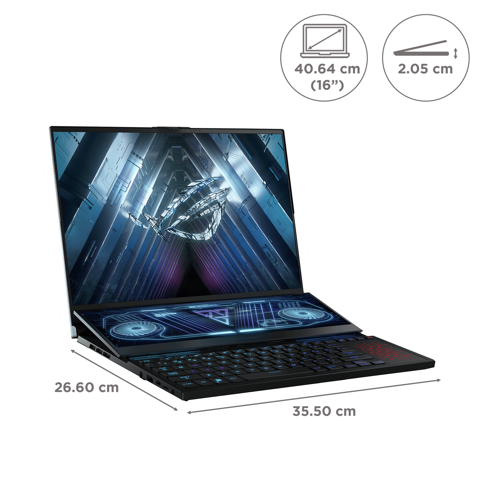 ASUS ROG Zephyrus Duo 16 AMD Ryzen 7 (16 inch, 32GB, 2TB, Windows 11 Home, MS Office Home and Student, NVIDIA GeForce RTX 3060 Graphics, FHD+ IPS Display, Black, GX650RM-LS019WS)_2