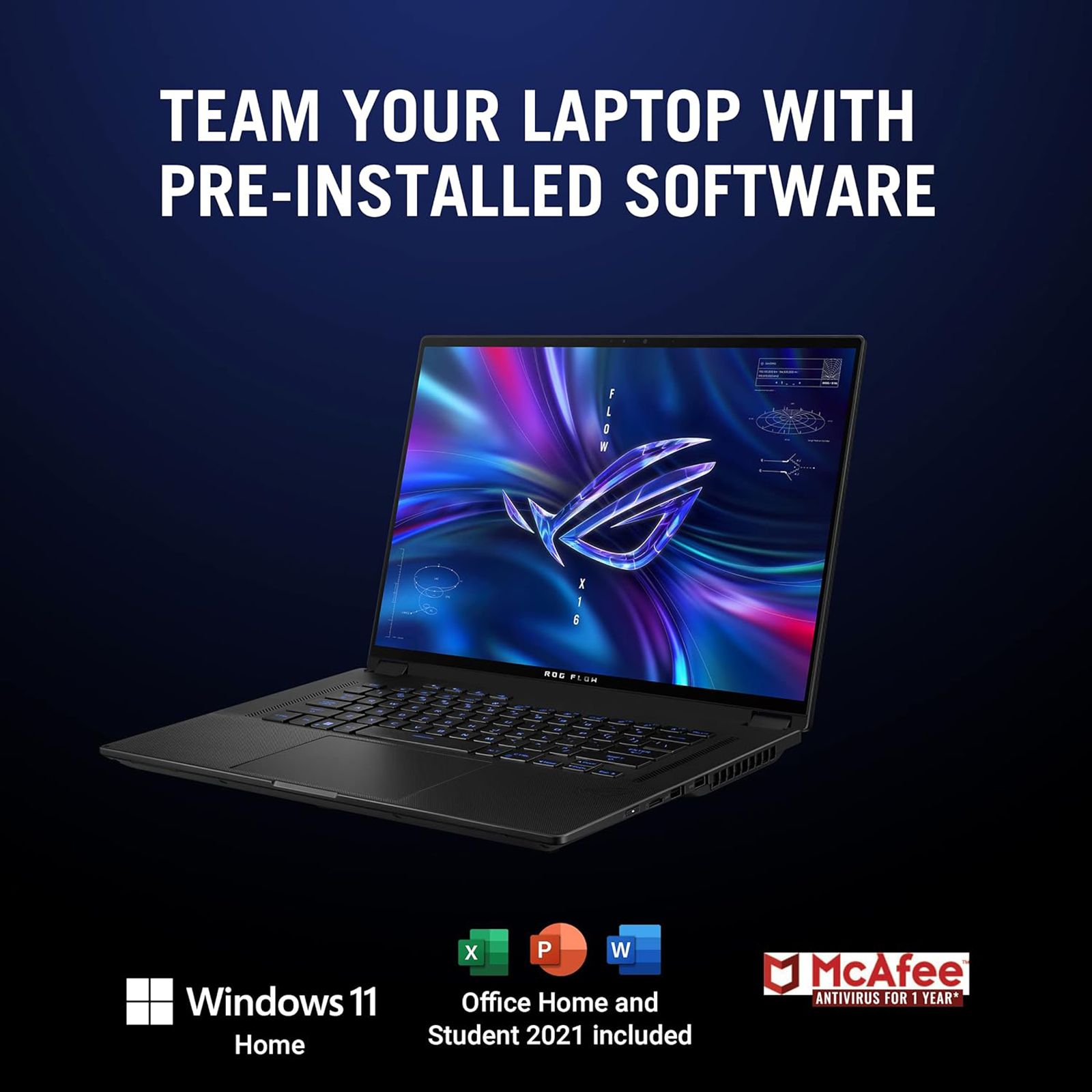 ASUS ROG Flow X16 AMD Ryzen 7 (16 inch, 16GB, 1TB, Windows 11 Home, MS Office Home and Student, NVIDIA GeForce RTX 3060, QHD+ IPS Display, Eclipse Gray, GV601RM-M6054WS)_19