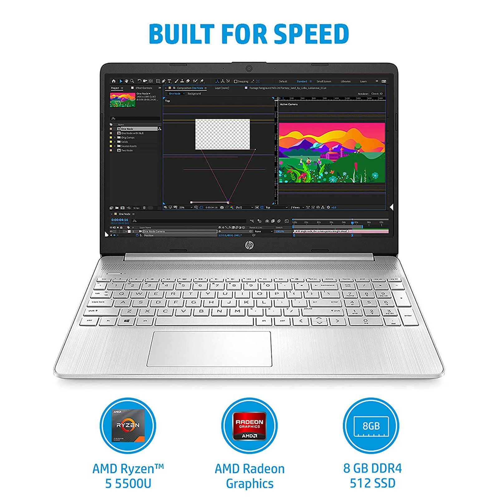 HP 15s-eq2182AU AMD Ryzen 5 Laptop (16GB, 512GB SSD, Windows 11 Home, 15.6 inch Full HD Display, MS Office Home & Student 2021, Natural Silver, 1.69 KG)_4