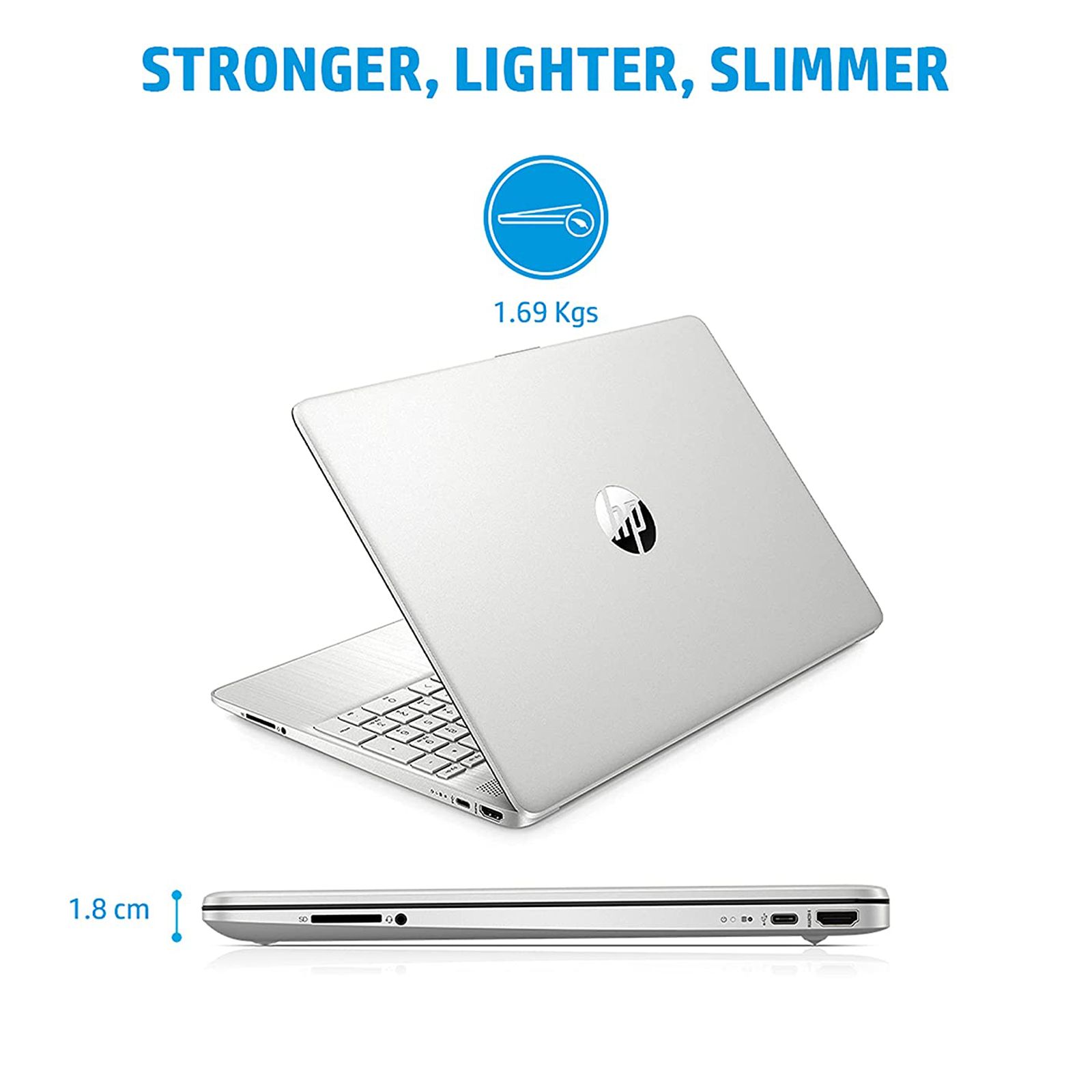 HP 15s-eq2182AU AMD Ryzen 5 Laptop (16GB, 512GB SSD, Windows 11 Home, 15.6 inch Full HD Display, MS Office Home & Student 2021, Natural Silver, 1.69 KG)_6