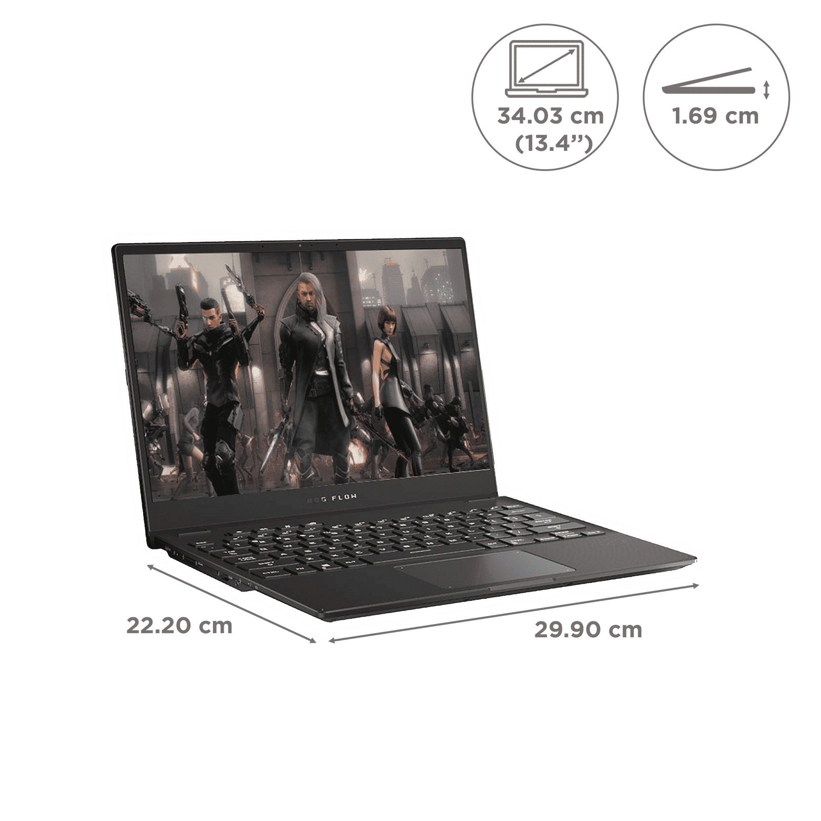 ASUS ROG Flow X13 GV301QH-K6461TS AMD Ryzen 9 (13.4 inch, 32GB, 1TB, Windows 10 Home, MS Office Home and Student 2019, NVIDIA GeForce GTX 1650 Graphics, Full HD+ IPS Display, Off Black, 90NR06C1-M11000)_2