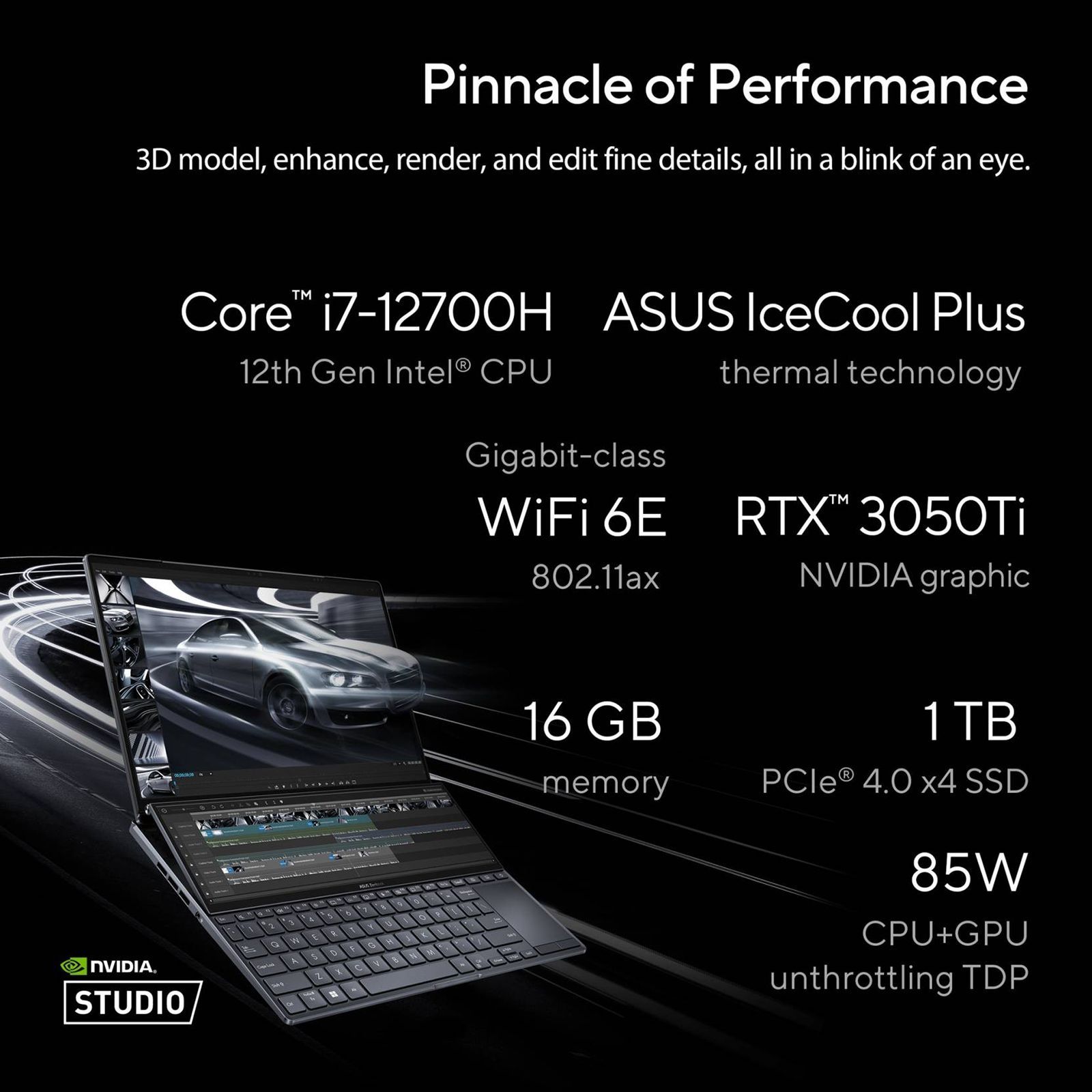 ASUS Zenbook Pro 14 Intel Core i7 12th Gen (14.5 inch, 16GB, 1TB, Windows 11 Home, MS Office 2021, NVIDIA GeForce RTX 3050 Ti Graphics, OLED Display, Tech Black, 90NB0X82-M00610) ASUS Zenbook Pro 14 Intel Core i7 12th Gen (14.5 inch, 16GB, 1TB, Windows 11 Home, MS Office 2021, NVIDIA GeForce RTX 3050 Ti Graphics, OLED Display, Tech Black, 90NB0X82-M00610)_16