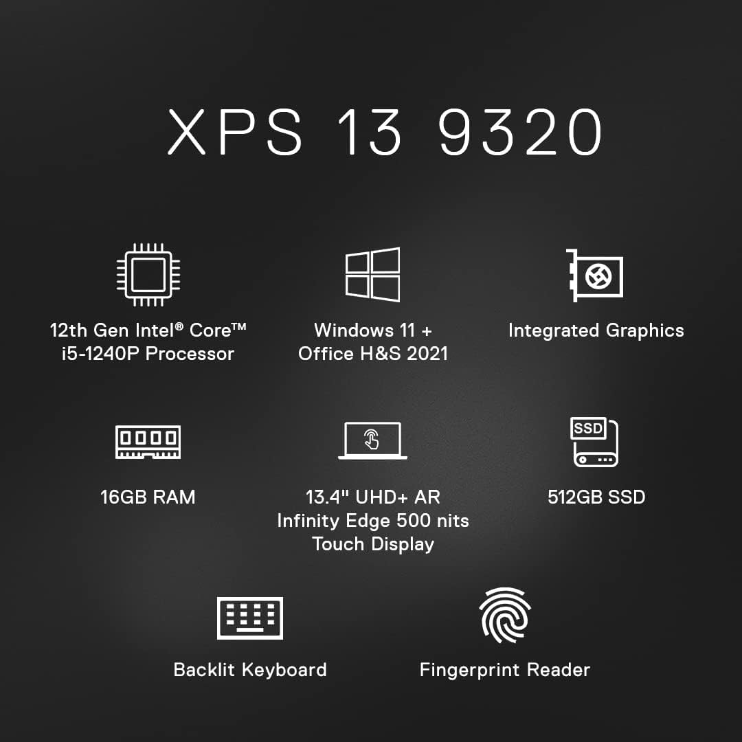 DELL XPS 13 Plus Intel Evo Core i5 12th Gen (13.4 inch, 16GB, 512GB, Windows 11 Home, MS Office 2021, Intel Iris Xe Graphics, UHD Plus OLED Display, Platinum Silver, D560072WIN9S)_13