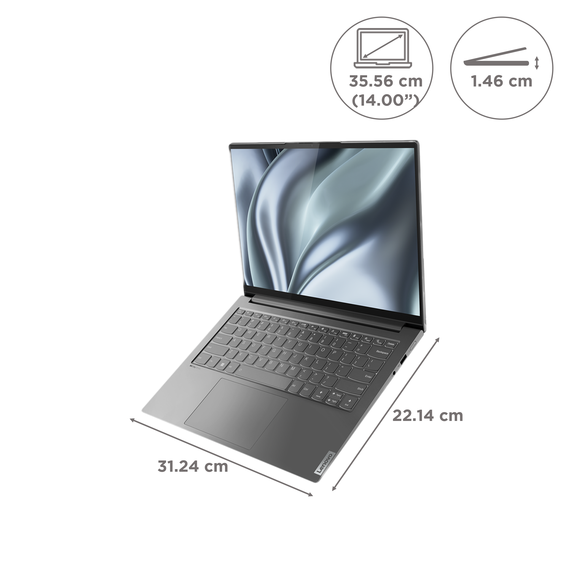 Lenovo Yoga Slim 7 Pro Intel Core i7 12th Gen (14 inch, 16GB, 512GB, Windows 11, MS Office 2021, Intel Iris Xe Graphics, IPS Display, Slate Grey, 82NC0053IN)_2