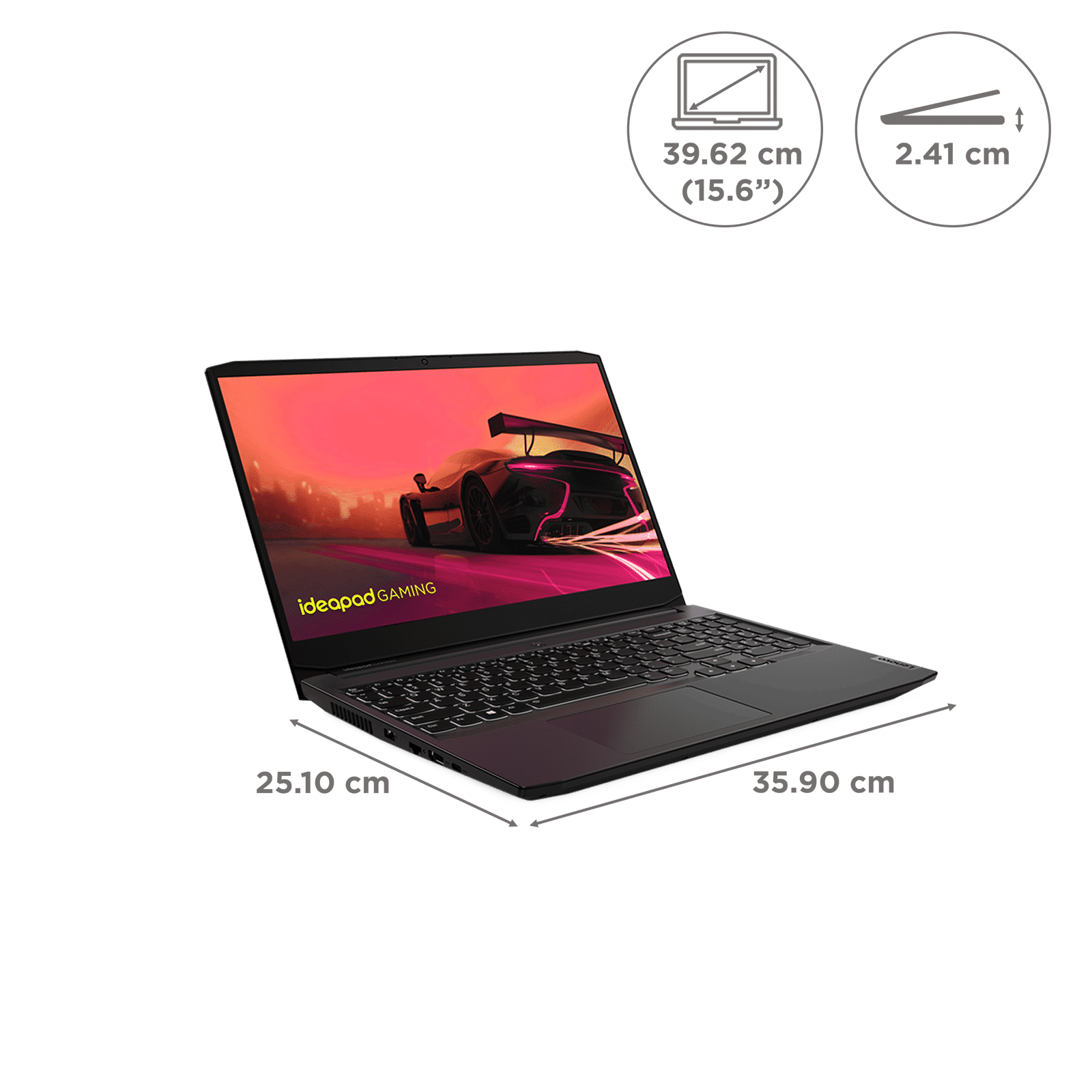 Lenovo IdeaPad Gaming 3 AMD Ryzen 5 (15.6 inch, 8GB, 512GB, Windows 11 Home, MS Office 2021, NVIDIA GeForce GTX 1650, Full HD IPS Display, Shadow Black, 82K201UFIN)_2