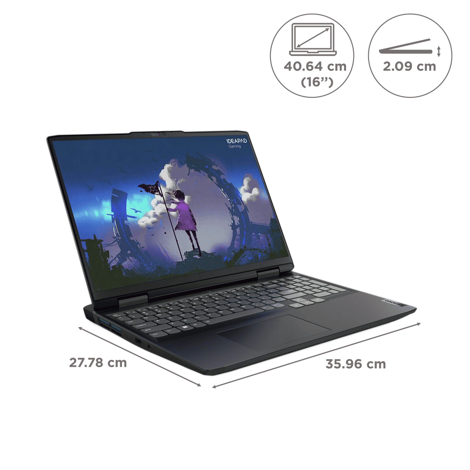 Lenovo IdeaPad Gaming 3 16IAH7 Intel Core i7 12th Gen (16 inch, 16GB, 512GB, Windows 11 Home, MS Office 2021, NVIDIA GeForce RTX 3060 Graphics, WUXGA IPS Display, Onyx Grey, 82SA00B2IN)_2