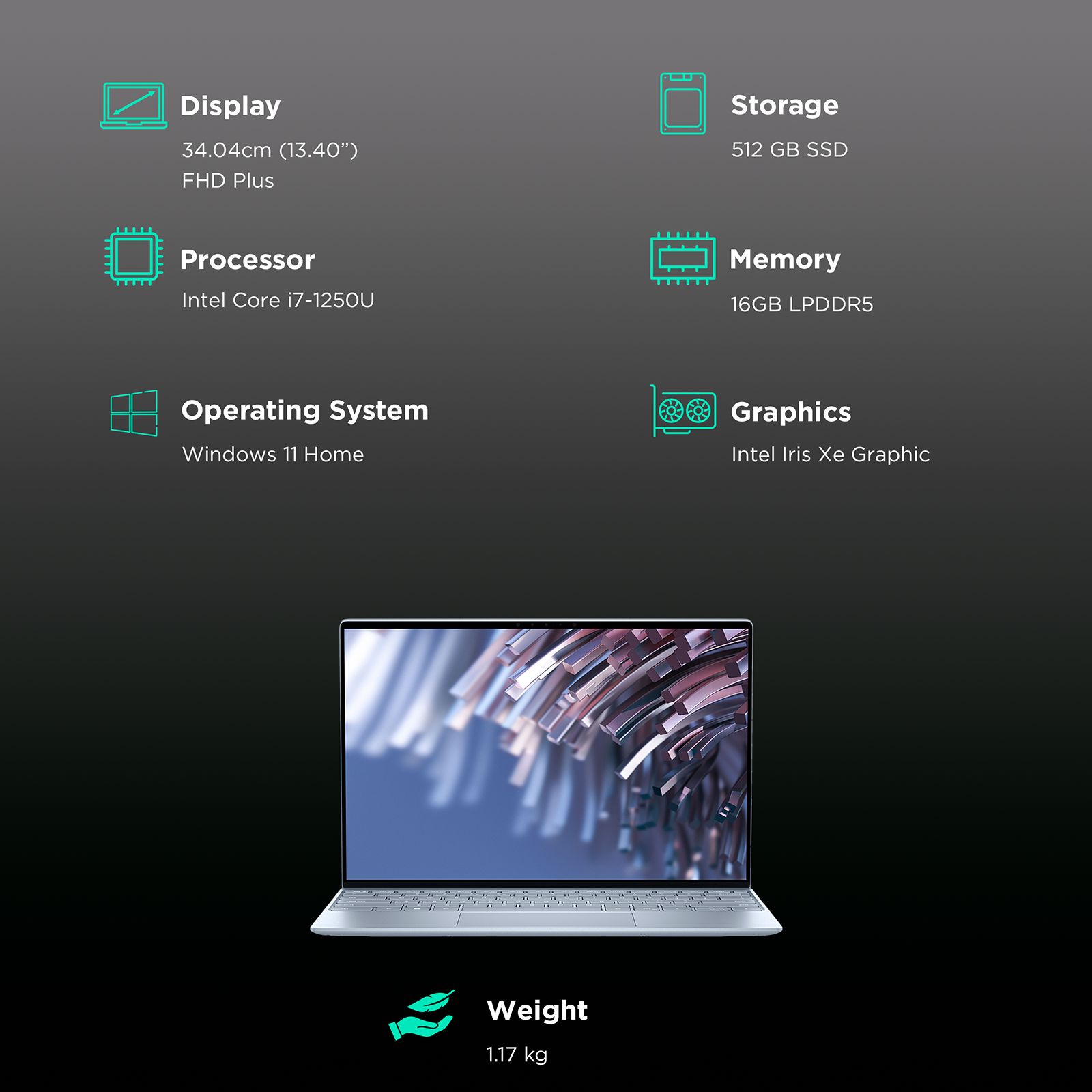 DELL XPS 9315 Intel Core i7 12th Gen (13.4 inch, 16GB, 512GB, Windows 11 Home, MS Office 2021, Intel Iris Xe Graphics, Full HD Plus Display, Grey, ICC-C786506WIN8)_3