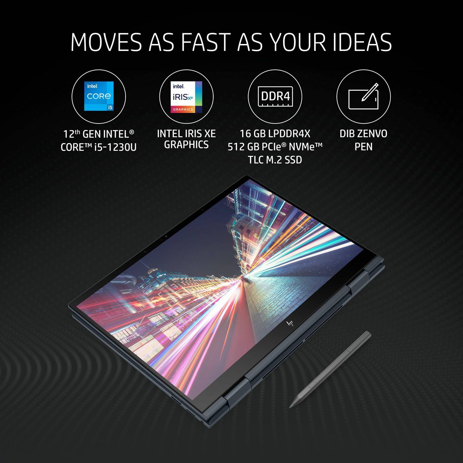 HP ENVY X360 Intel Evo Core i5 12th Gen (13.3 inch, 16GB, 512GB, Windows 11, MS Office 2021, Intel Iris Xe, 2.8K OLED Display, Space Blue, 6L0K9PA#ACJ)_17
