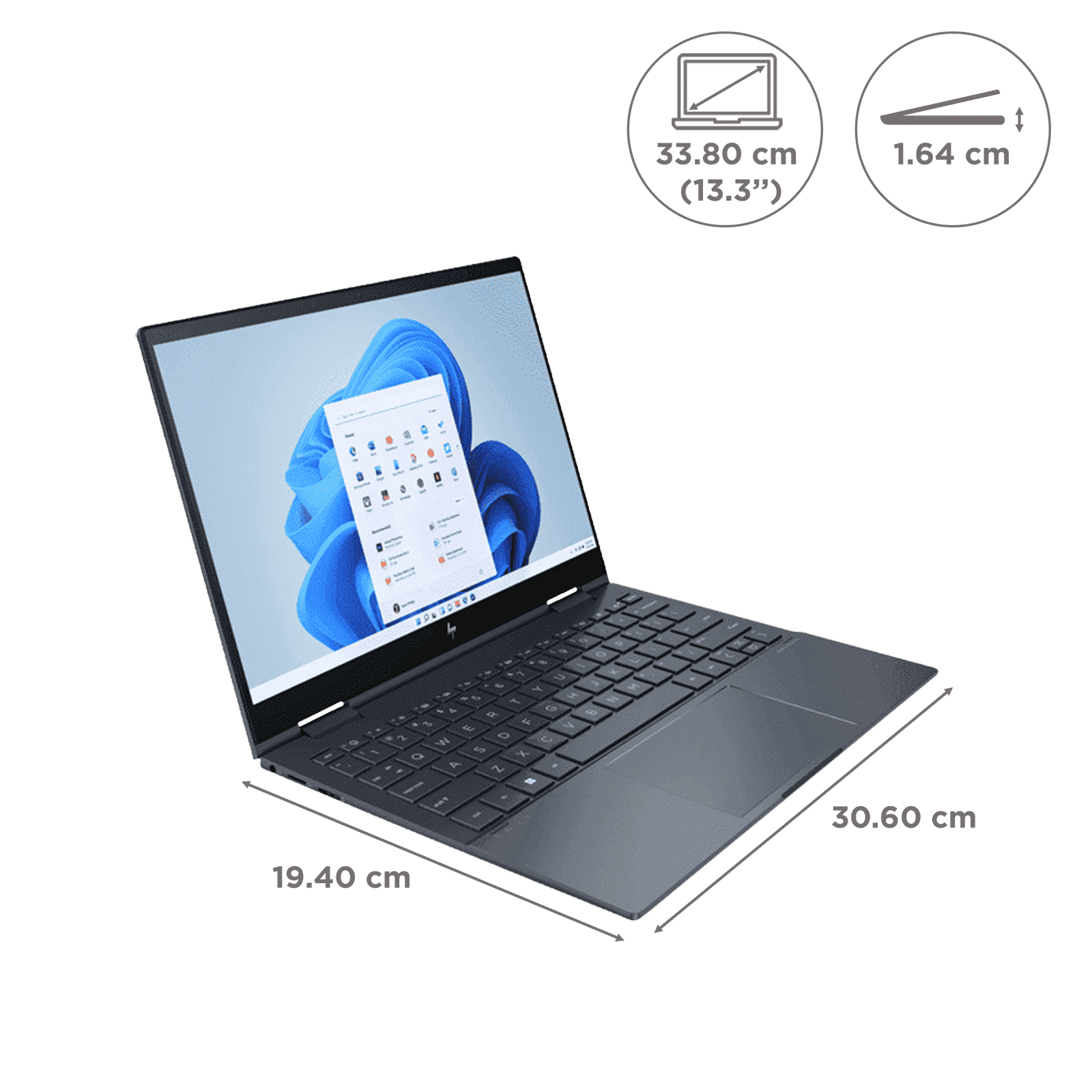 HP ENVY X360 Intel Evo Core i5 12th Gen (13.3 inch, 16GB, 512GB, Windows 11, MS Office 2021, Intel Iris Xe, 2.8K OLED Display, Space Blue, 6L0K9PA#ACJ)_2