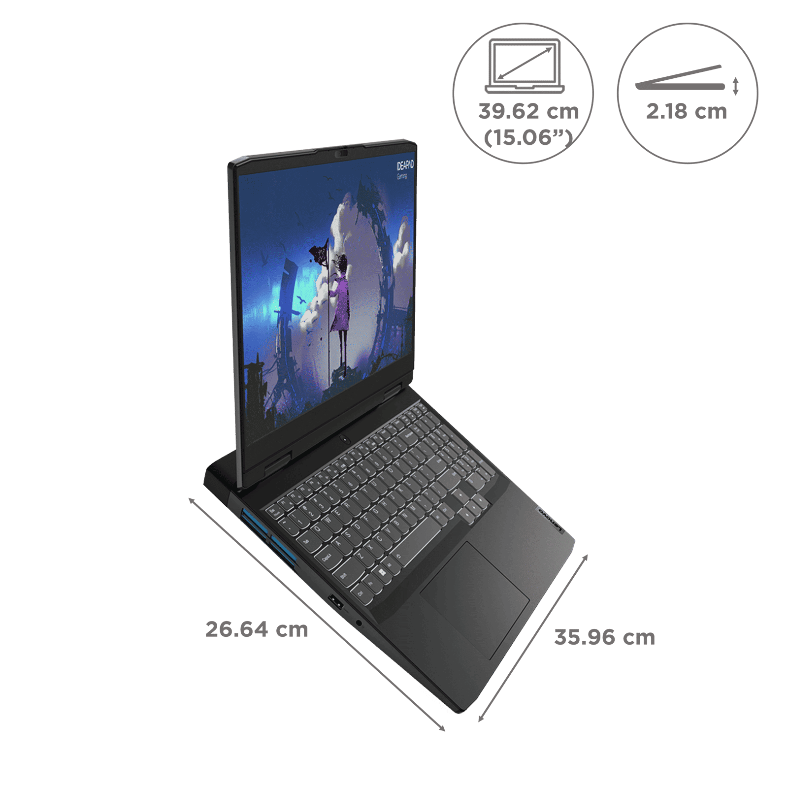 Lenovo IdeaPad Gaming 3 15IAH7 Intel Core i5 12th Gen (15.6 inch, 16GB, 512GB, Windows 11, MS Office 2021, NVIDIA GeForce RTX 3050, FHD IPS Display, Shadow Black, 82S900KQIN)_2