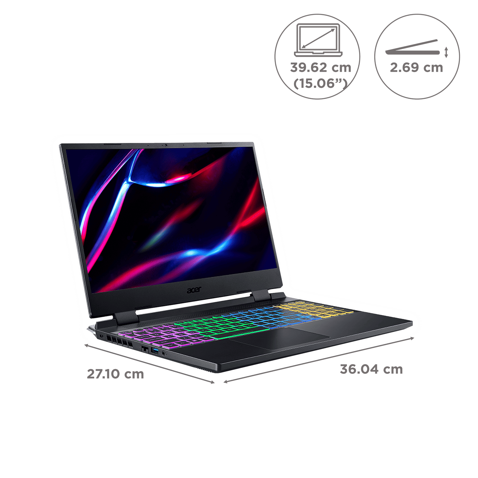 acer Nitro 5 Intel Core i5 12th Gen Gaming Laptop (16GB, 512GB SSD, Windows 11 Home, 4GB Graphics, 15.6 inch 144 Hz FHD IPS Display, NVIDIA GeForce RTX 3050, MS Office 365, Obsidian Black, 2.6 KG)_2