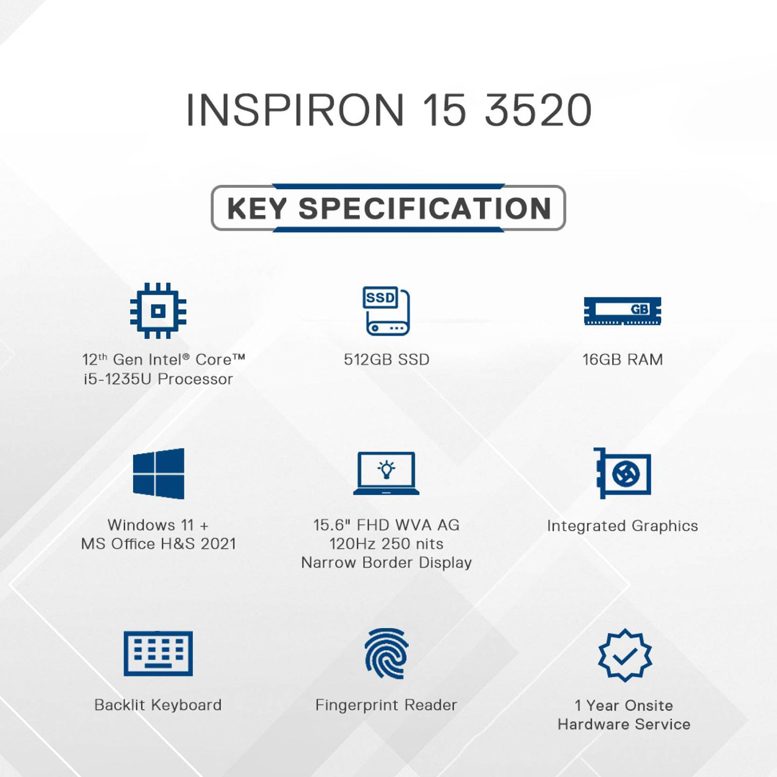 DELL Inspiron 3520 Intel Core i5 12th Gen Laptop (16GB, 512GB SSD, Windows 11, 15.6 inch FHD Display, MS Office 2021, Platinum Silver, 1.85 KG) DELL Inspiron 3520 Intel Core i5 12th Gen Laptop (16GB, 512GB SSD, Windows 11, 15.6 inch FHD Display, MS Office 2021, Platinum Silver, 1.85 KG)_11