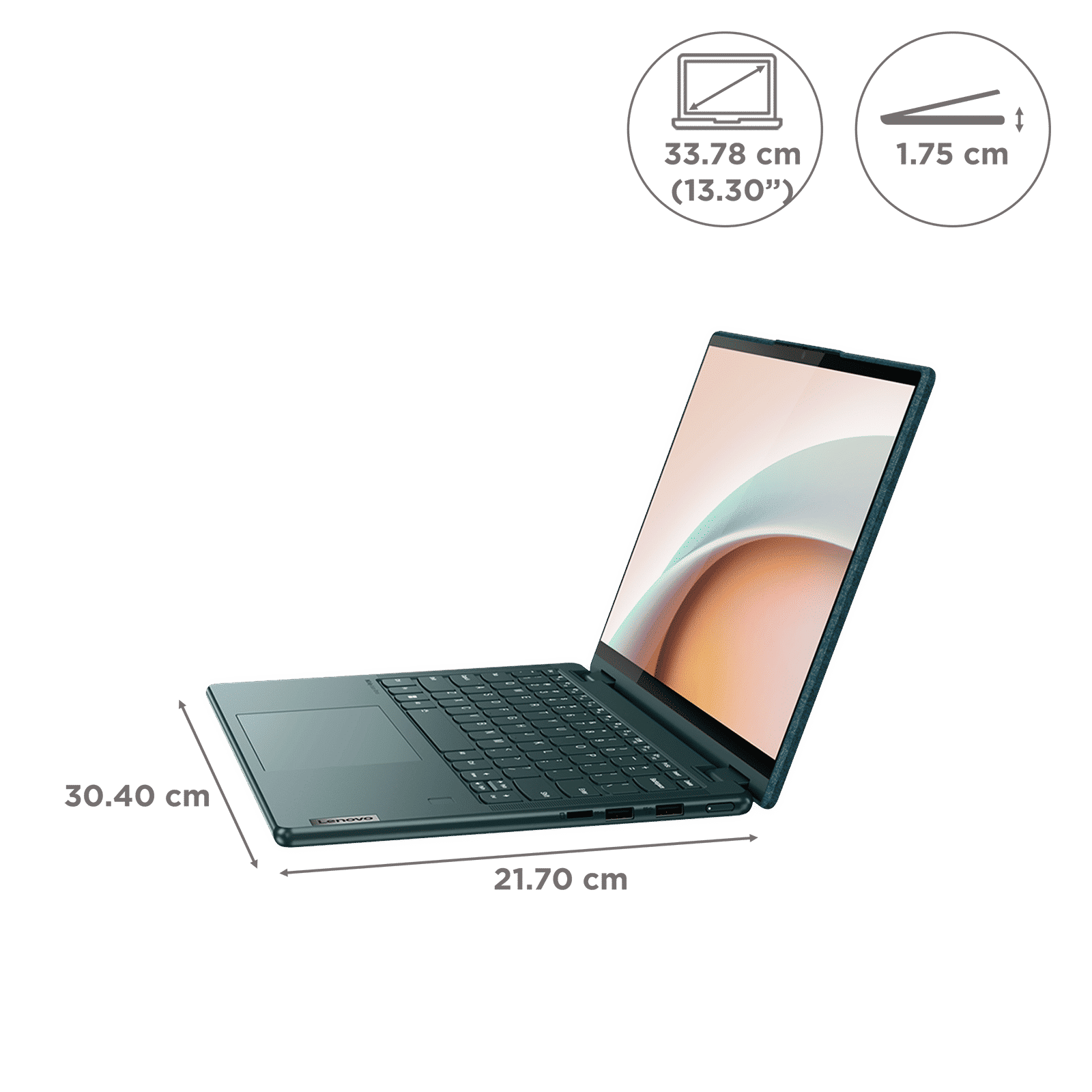 Lenovo Yoga 6 13ALC7 AMD Ryzen 5 (13.3 inch, 16GB, 512GB, Windows 11, MS Office 2021, AMD Radeon, WUXGA IPS Display, Dark Teal, 82UD0069IN)_2
