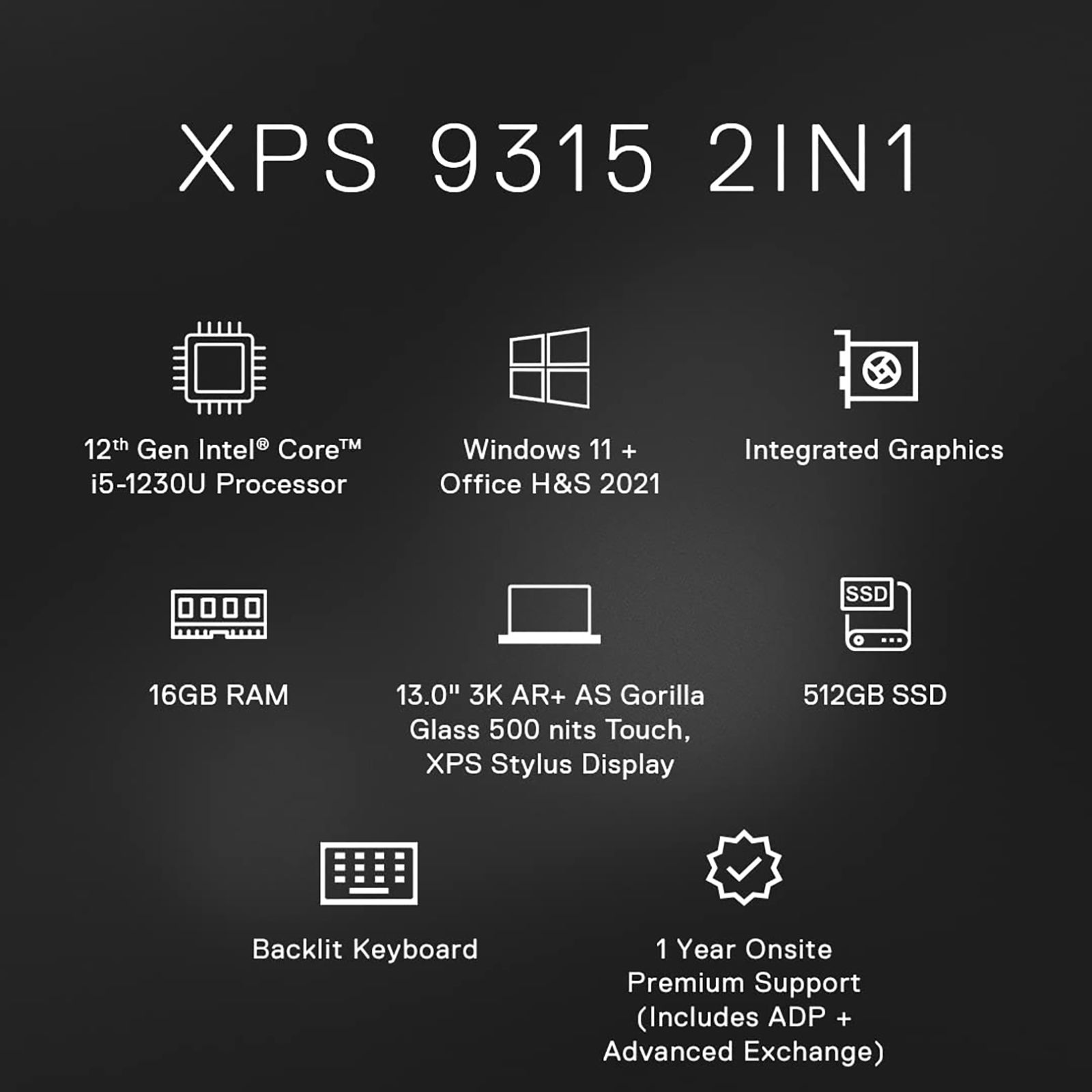 DELL XPS 13 Intel Core i5 12th Gen (13 inch, 16GB, 512GB, Windows 11, Intel Iris Xe Graphics, 3K Display, Sky, D560076WIN9S)_12