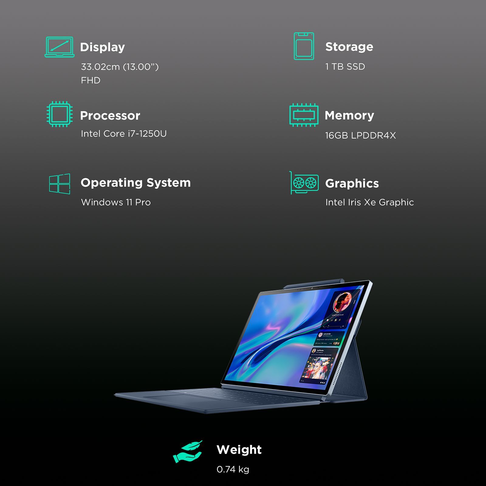 DELL XPS 13 Intel Core i7 12th Gen (13 inch, 16GB, 1TB, Windows 11 Home, Intel Iris Xe, Sky, D560077WIN9S)_3