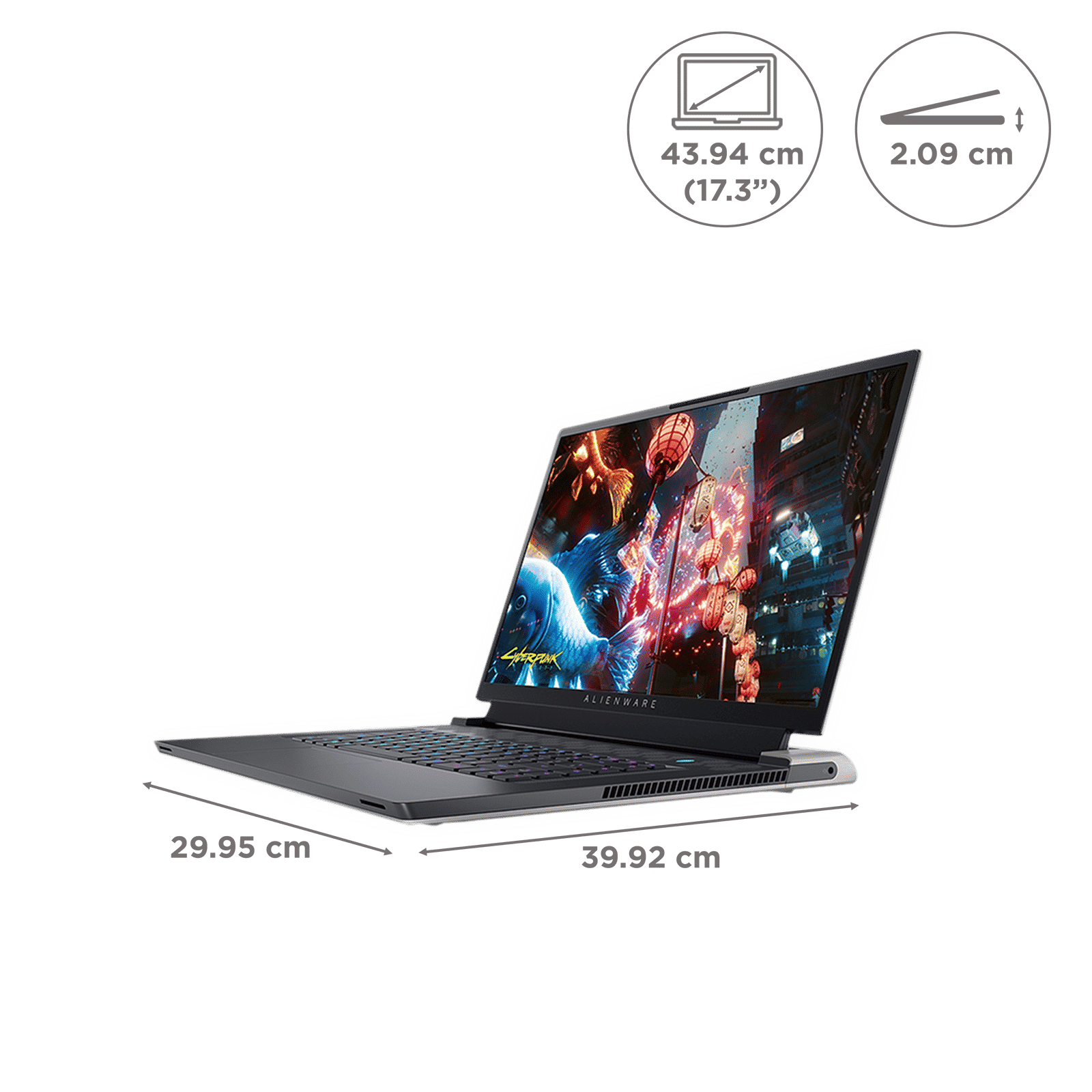 DELL Alienware X17 R2 Intel Core i9 12th Gen (17.3 inch, 32GB, 1TB, Windows 11, MS Office 2021, NVIDIA GeForce RTX 3080Ti Graphics, QHD Display, Lunar Light, D569946WIN9)_2