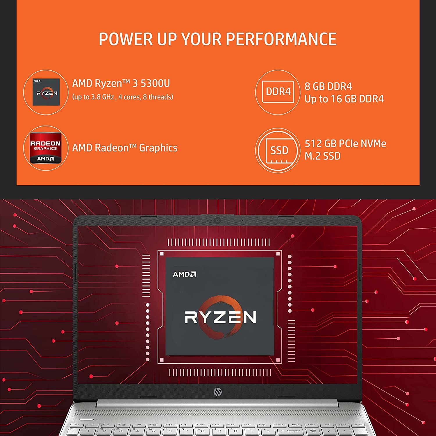 HP 15s-eq2212AU AMD Ryzen 3 (15.6 inch, 8GB, 512GB, Windows 11 Home, AMD Radeon, Full HD Display, Stainless Steel, 7G6H1PAACJ)_8