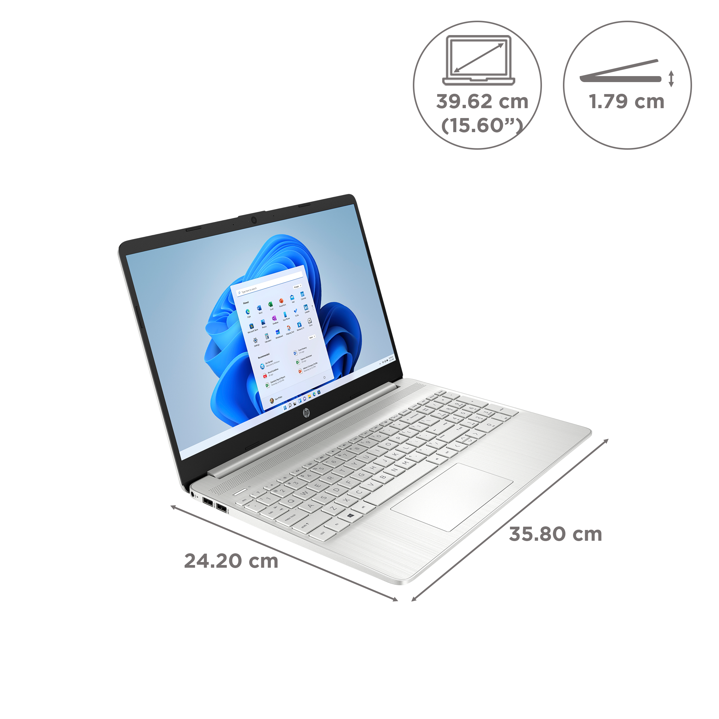 HP 15S-FQ5327TU Intel Core i3 12th Gen Laptop (8GB, 512GB SSD, Windows 11 Home, 15.6 Inch Full HD Display, MS Office 2021, Natural Silver, 1.69 KG)_2