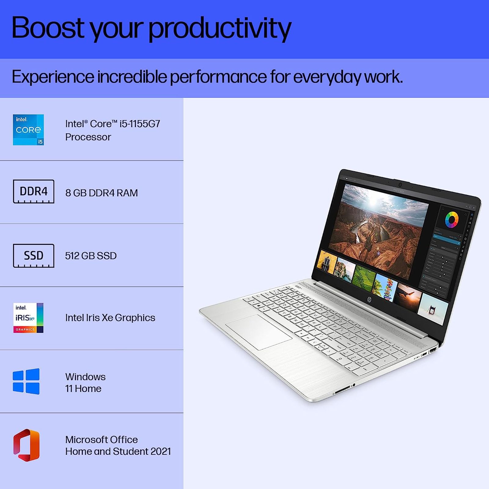 HP 15s-fr4000TU Intel Core i5 11th Gen (15.6 inch, 8GB, 512GB, Windows 11 Home, MS Office 2021, Intel Iris Xe, FHD Display, Natural Silver, 7J3Z2PAACJ) HP 15s-fr4000TU Intel Core i5 11th Gen (15.6 inch, 8GB, 512GB, Windows 11 Home, MS Office 2021, Intel Iris Xe, FHD Display, Natural Silver, 7J3Z2PAACJ)_10