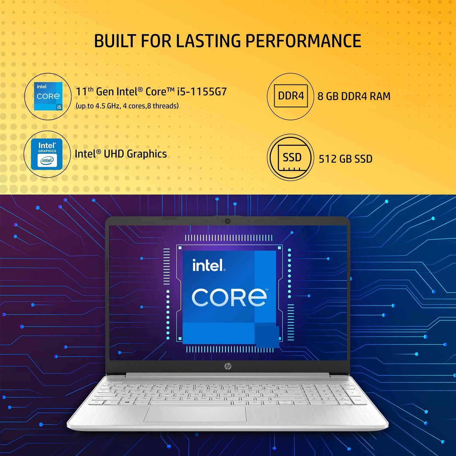 HP 15s-fr4000TU Intel Core i5 11th Gen (15.6 inch, 8GB, 512GB, Windows 11 Home, MS Office 2021, Intel Iris Xe, FHD Display, Natural Silver, 7J3Z2PAACJ) HP 15s-fr4000TU Intel Core i5 11th Gen (15.6 inch, 8GB, 512GB, Windows 11 Home, MS Office 2021, Intel Iris Xe, FHD Display, Natural Silver, 7J3Z2PAACJ)_8