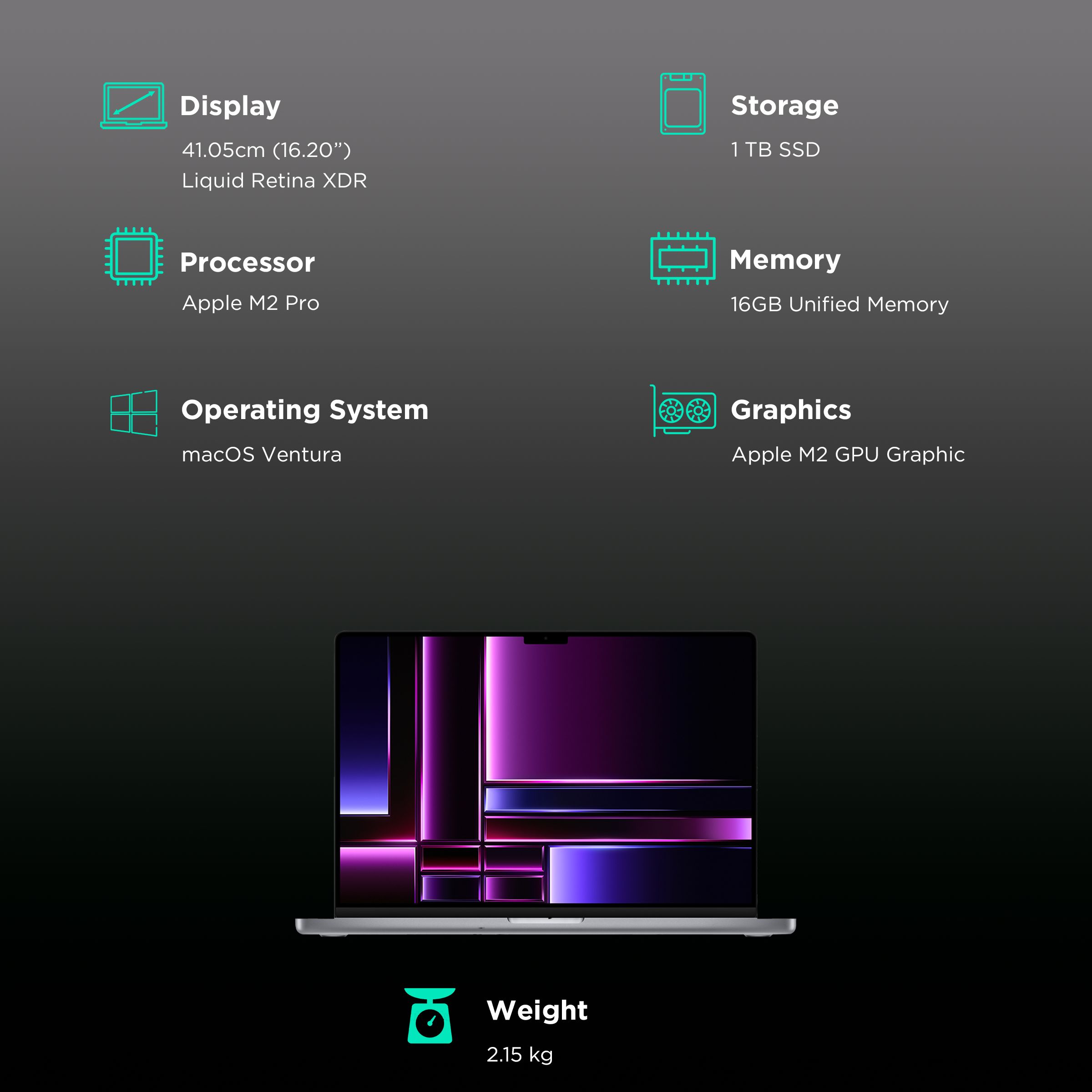 Apple MacBook Pro (16.2 inch, M2 Pro, 16GB, 1TB, macOS, Space Grey)_3