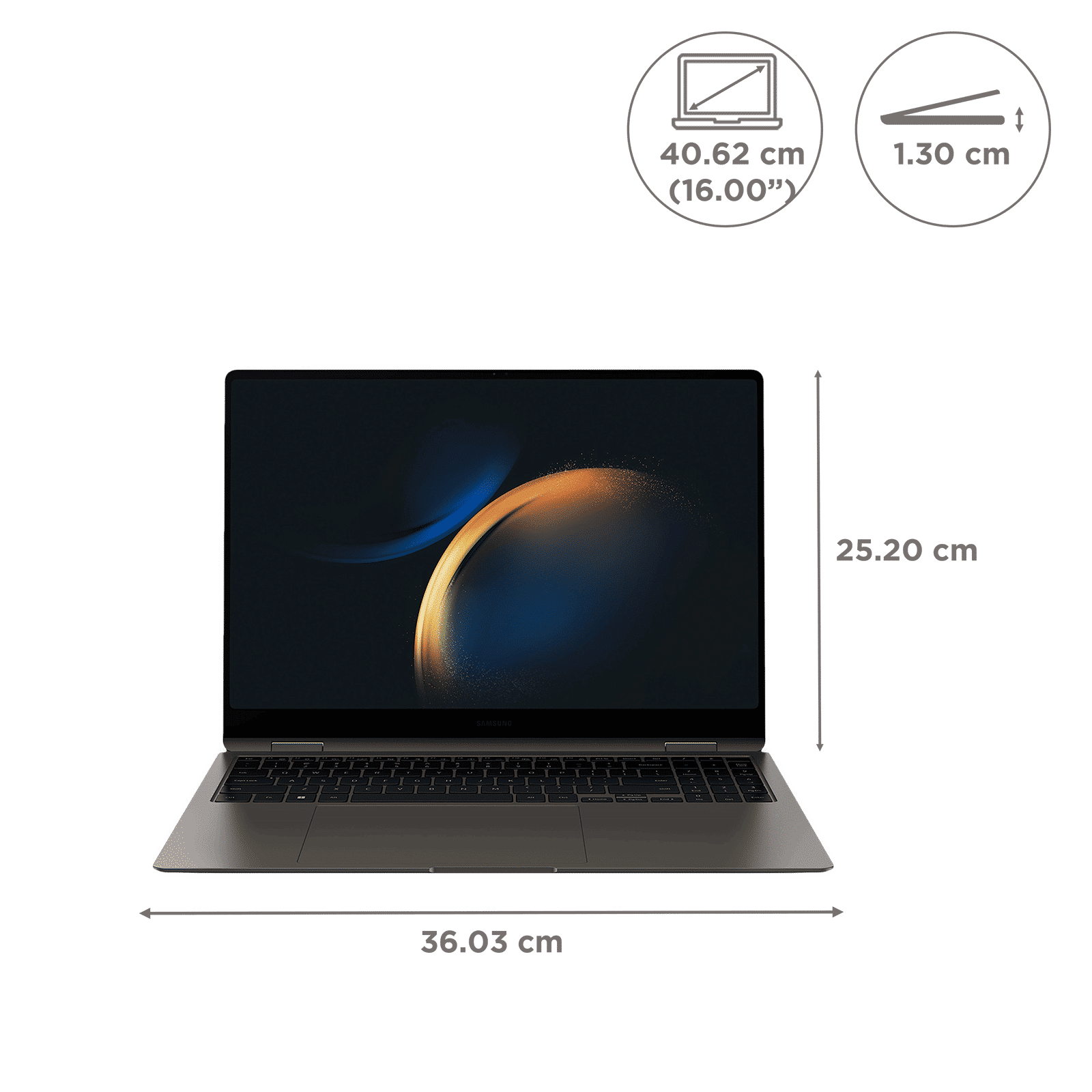 SAMSUNG Galaxy Book 3 Pro 360 Intel Evo Core i7 13th Gen (16 inch, 16GB, 1TB, Windows 11 Home, MS Office 2021, Intel Iris Xe, Amoled Display, Graphite, NP960QFG-KA3IN)_2