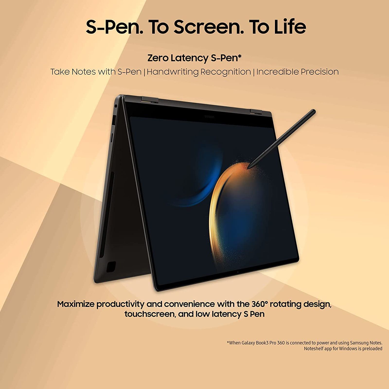 SAMSUNG Galaxy Book3 Pro 360 Intel Evo Core i7 13th Gen (16 inch, 16GB, 512GB, Windows 11 Home, MS Office 2021, Intel Iris Xe, 3K WQXGA Plus 2x Dynamic AMOLED Display, Graphite, NP960QFG-KA1IN)_17