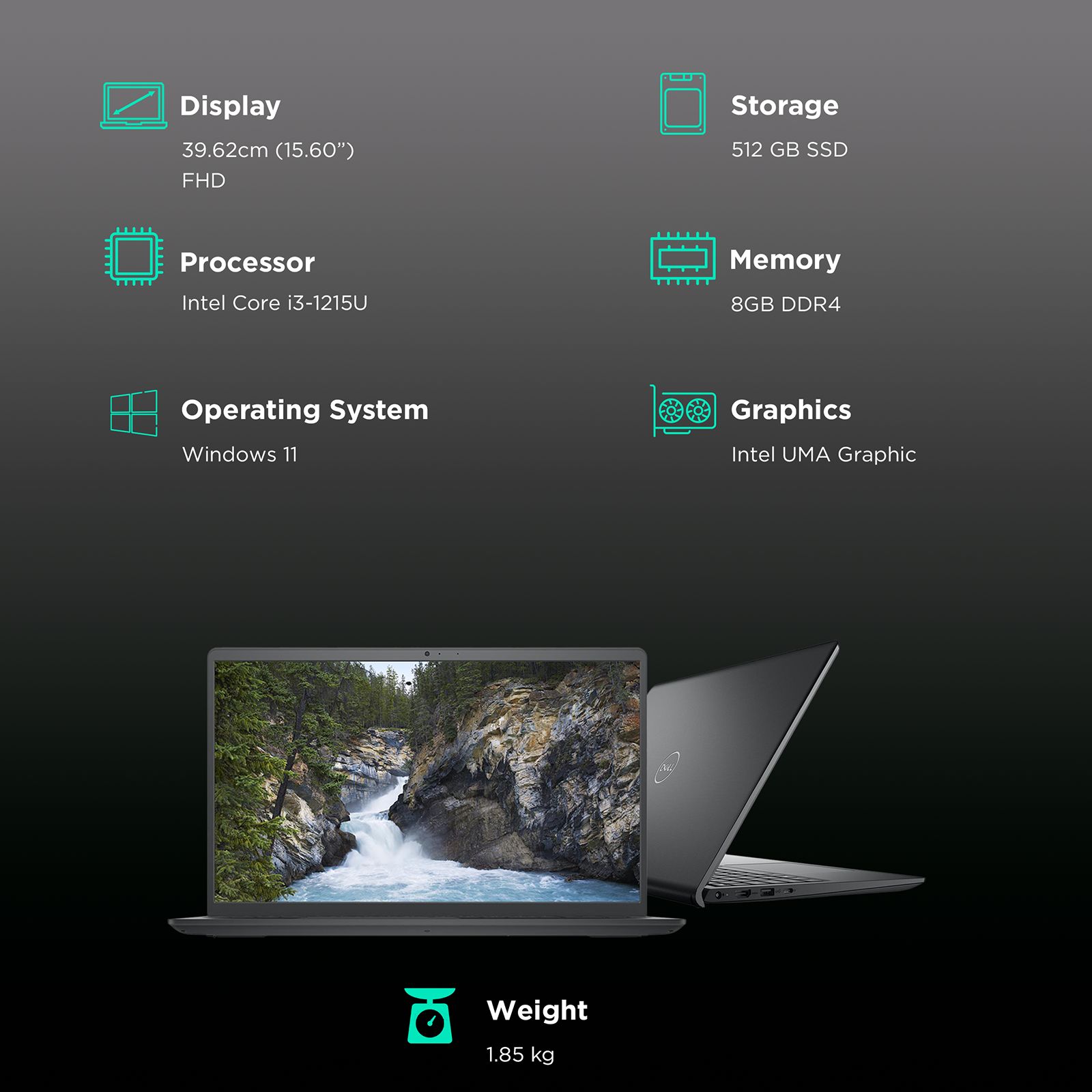 DELL Inspiron 15 3520 Intel Core i3 12th Gen Notebook Laptop (8GB, 512GB SSD, Windows 11 Home, 15.6 inch Full HD Display, MS Office 2021, Carbon Black, 1.85 KG) DELL Inspiron 15 3520 Intel Core i3 12th Gen Notebook Laptop (8GB, 512GB SSD, Windows 11 Home, 15.6 inch Full HD Display, MS Office 2021, Carbon Black, 1.85 KG)_3