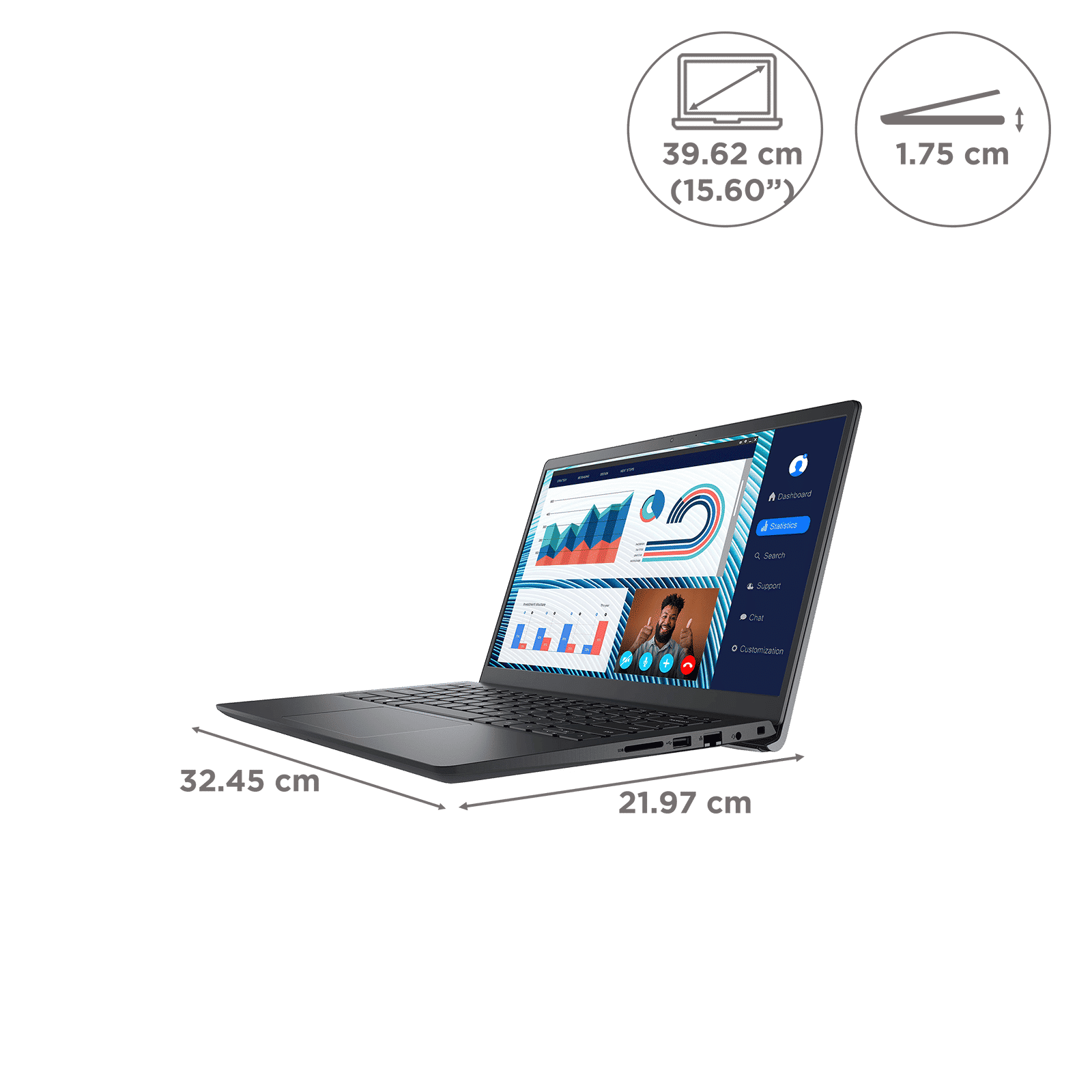 DELL Vostro 3420 Intel Core i5 12th Gen (14 inch, 8GB, 512GB, Windows 11, MS Office 2021, Intel UHD, Full HD Display, Black, D552317WIN9B)_2