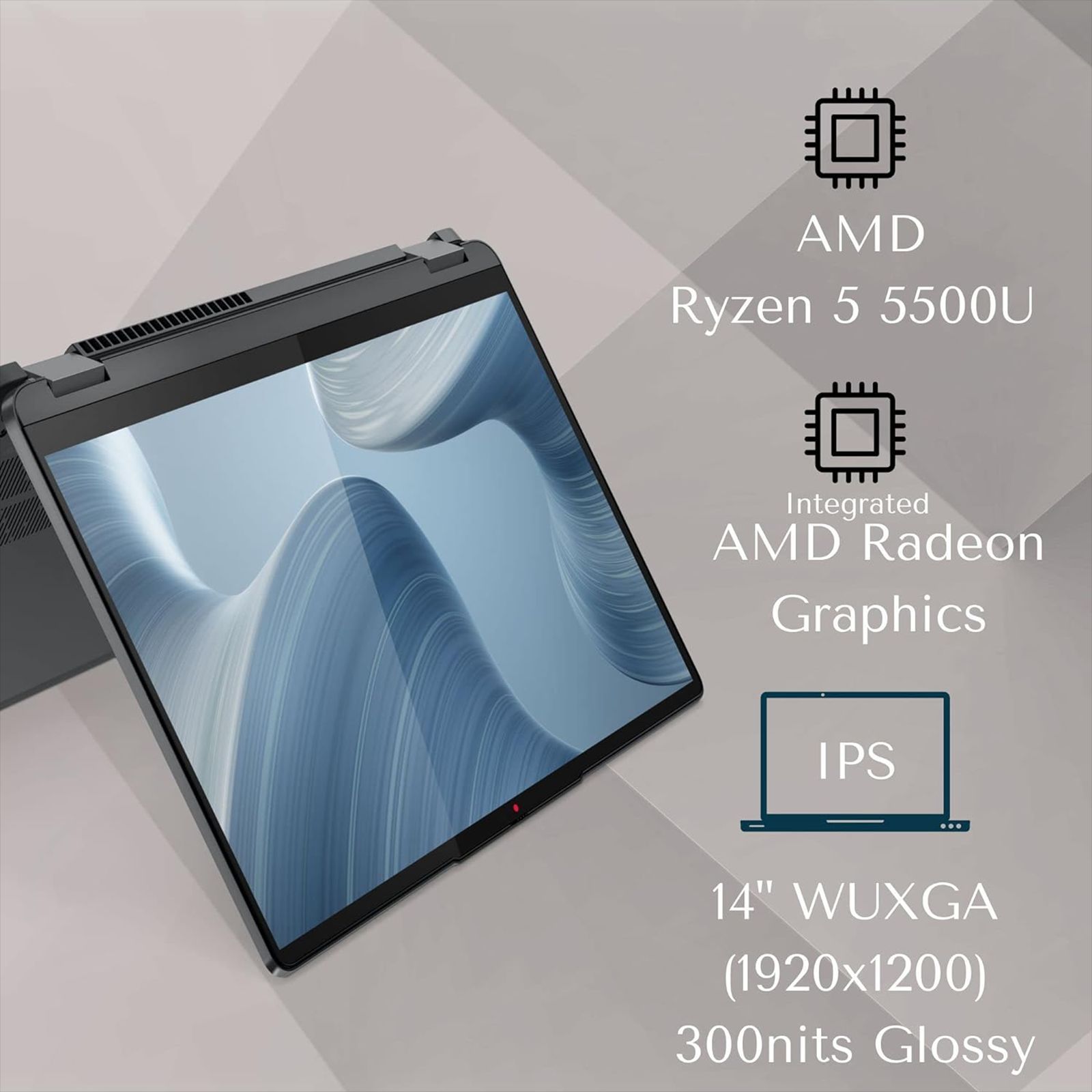 Lenovo IdeaPad Flex 5 AMD Ryzen 5 (14 inch, 16GB, 512GB, Windows 11 Home, MS Office 2021, AMD Radeon, Full HD IPS Display, Storm Grey, 82R9006DIN)_12